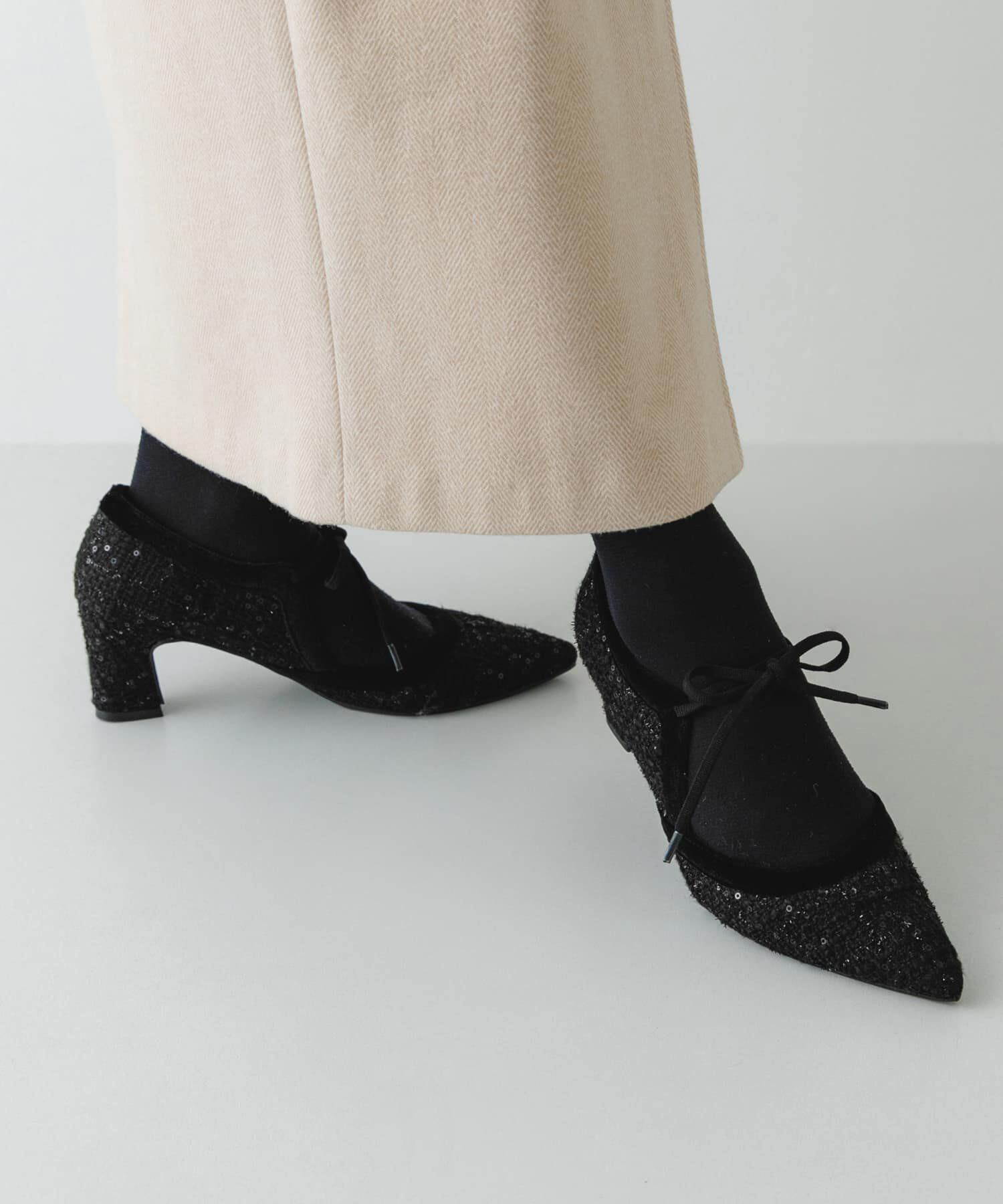 RODE SKO「『MADE IN JAPAN』チャンキーヒールリボンパンプス」|パンプス|