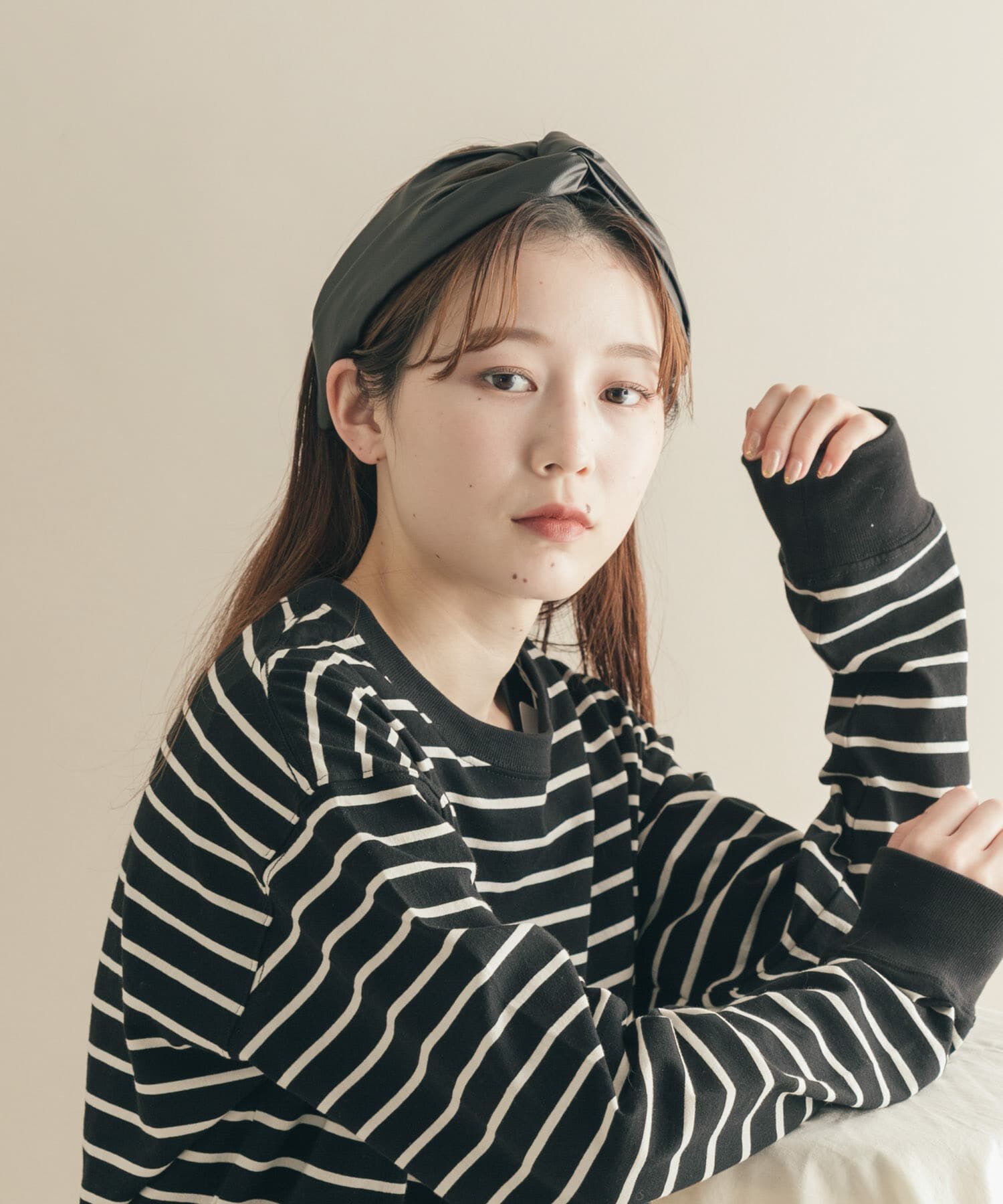 SMELLY「エコレザーワイヤーヘアターバン」|ヘアバンド|