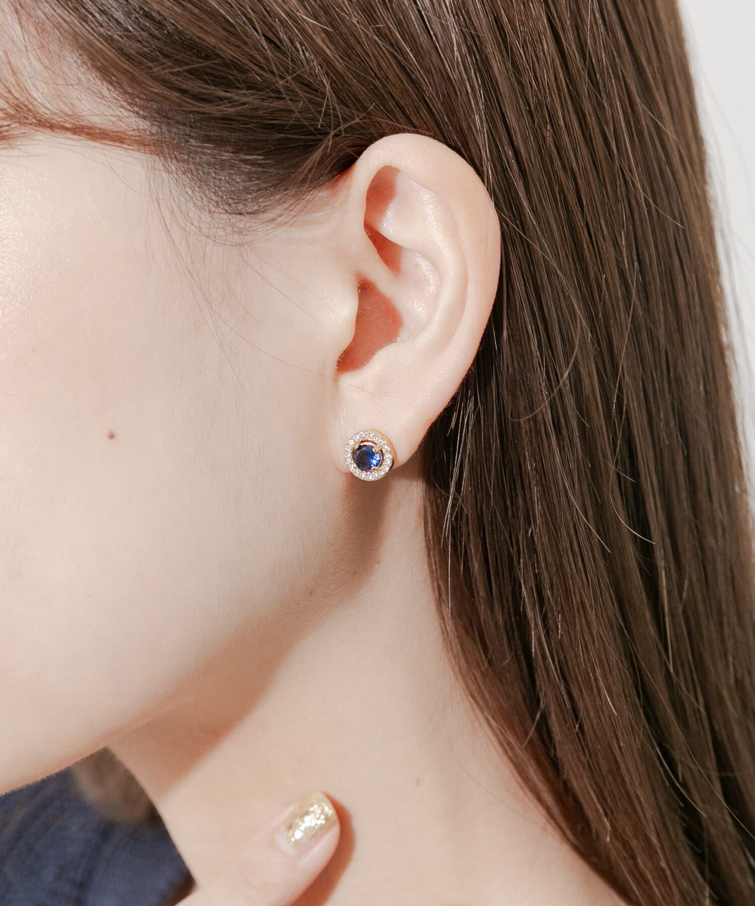 SMELLY「ステンレスビジューミニピアス」|ピアス|ブルー系その他