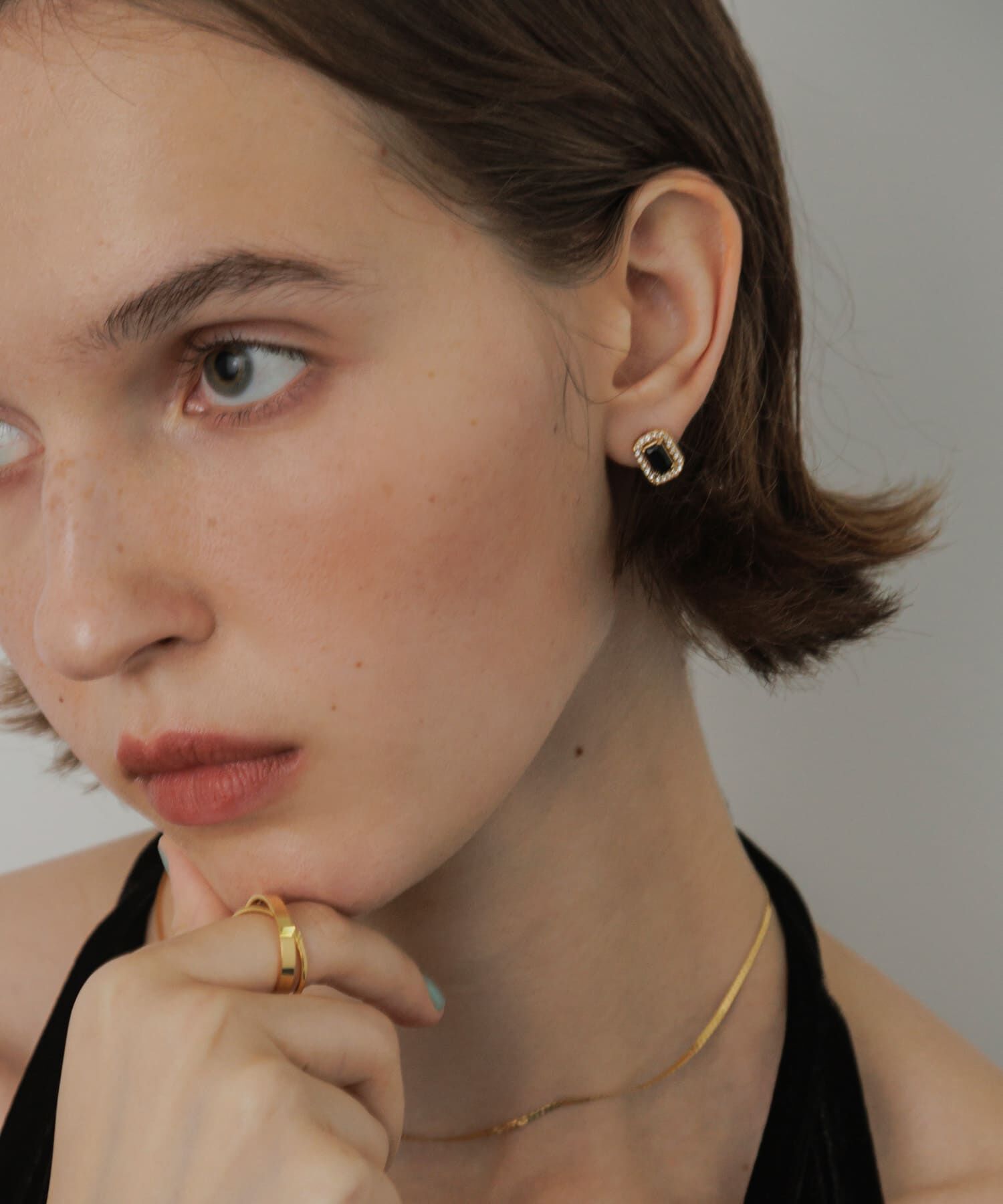 SMELLY「ステンレスビジューミニピアス」|ピアス|