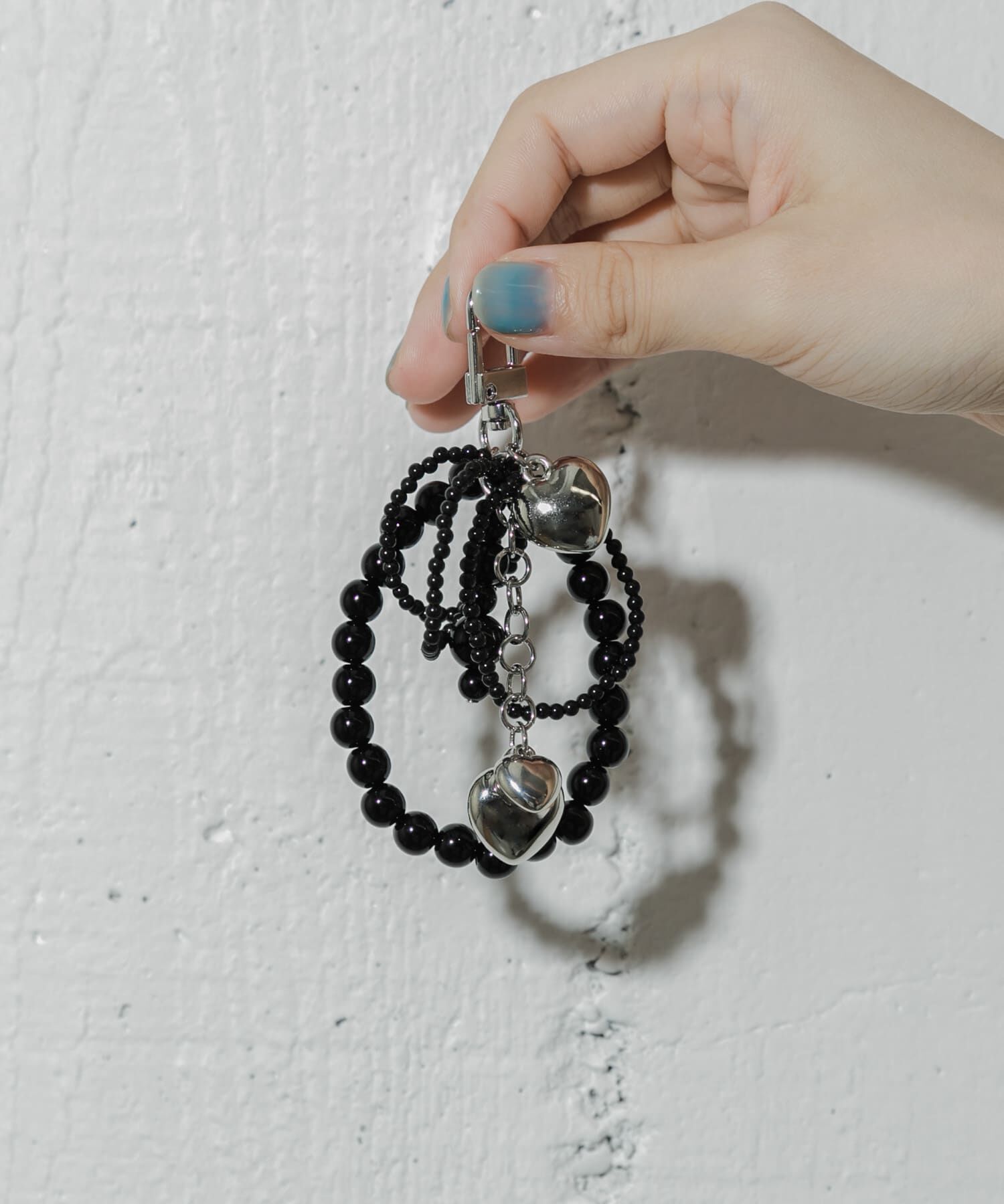 SMELLY「ビーズメタルハートキーチェーン」|チャーム・キーホルダー|