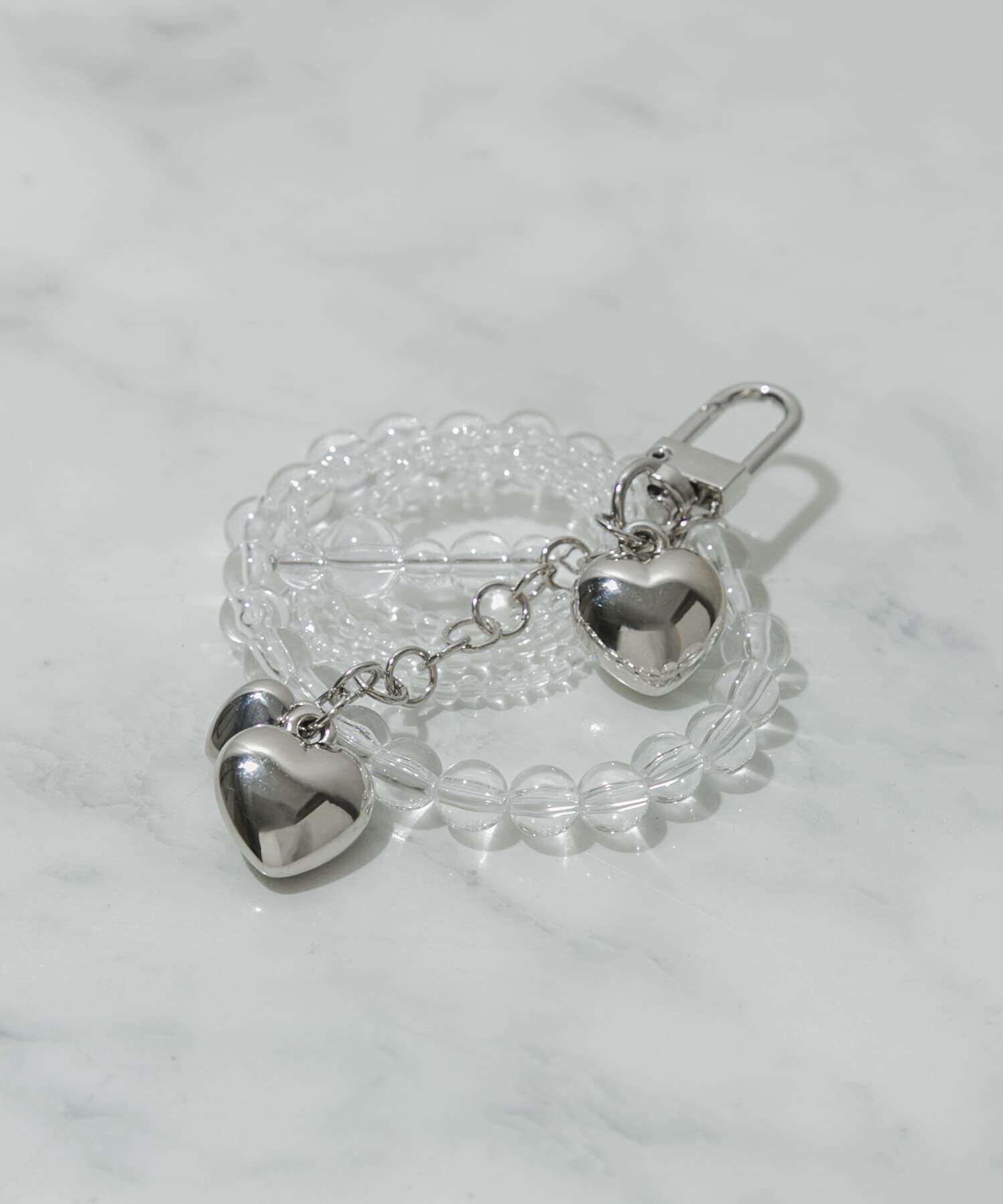 SMELLY「ビーズメタルハートキーチェーン」|チャーム・キーホルダー|