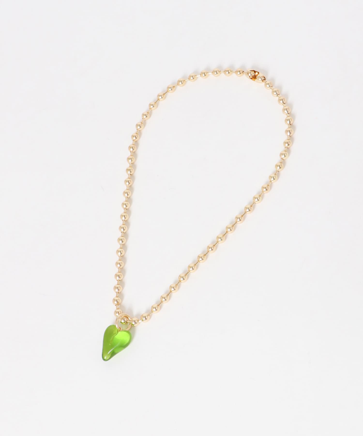 SMELLY「クリアハートボールチェーンネックレス」|ネックレス|