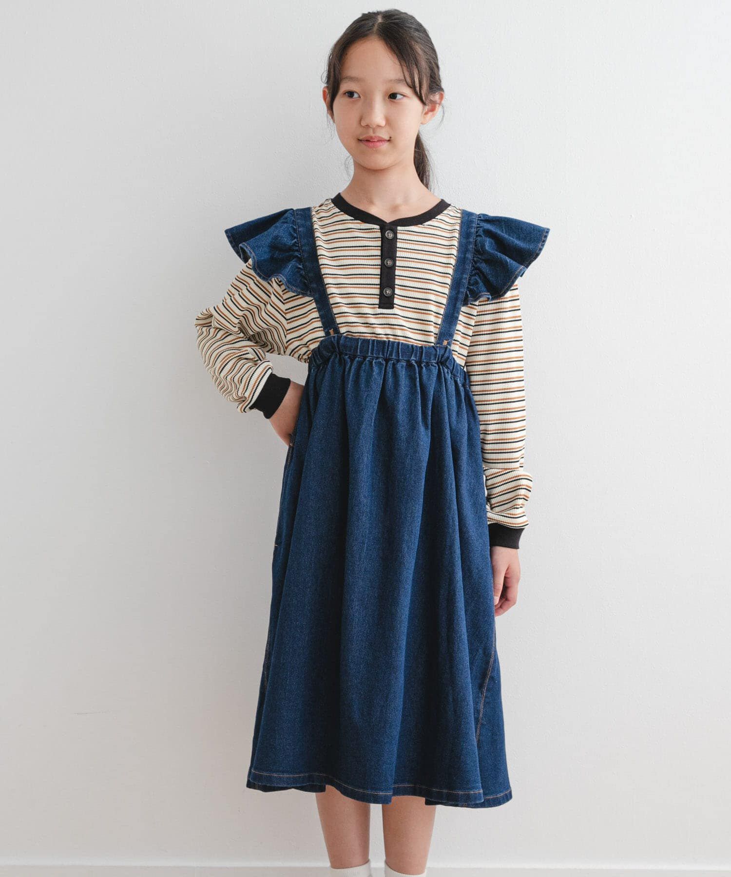 URBAN RESEARCH DOORS「『WEB/一部店舗限定サイズ』2WAYフリルジャンパースカート(KIDS)」|ワンピース|