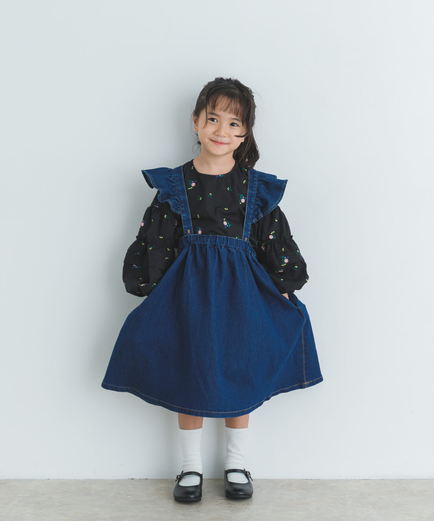 URBAN RESEARCH DOORS「『WEB/一部店舗限定サイズ』2WAYフリルジャンパースカート(KIDS)」|ワンピース|