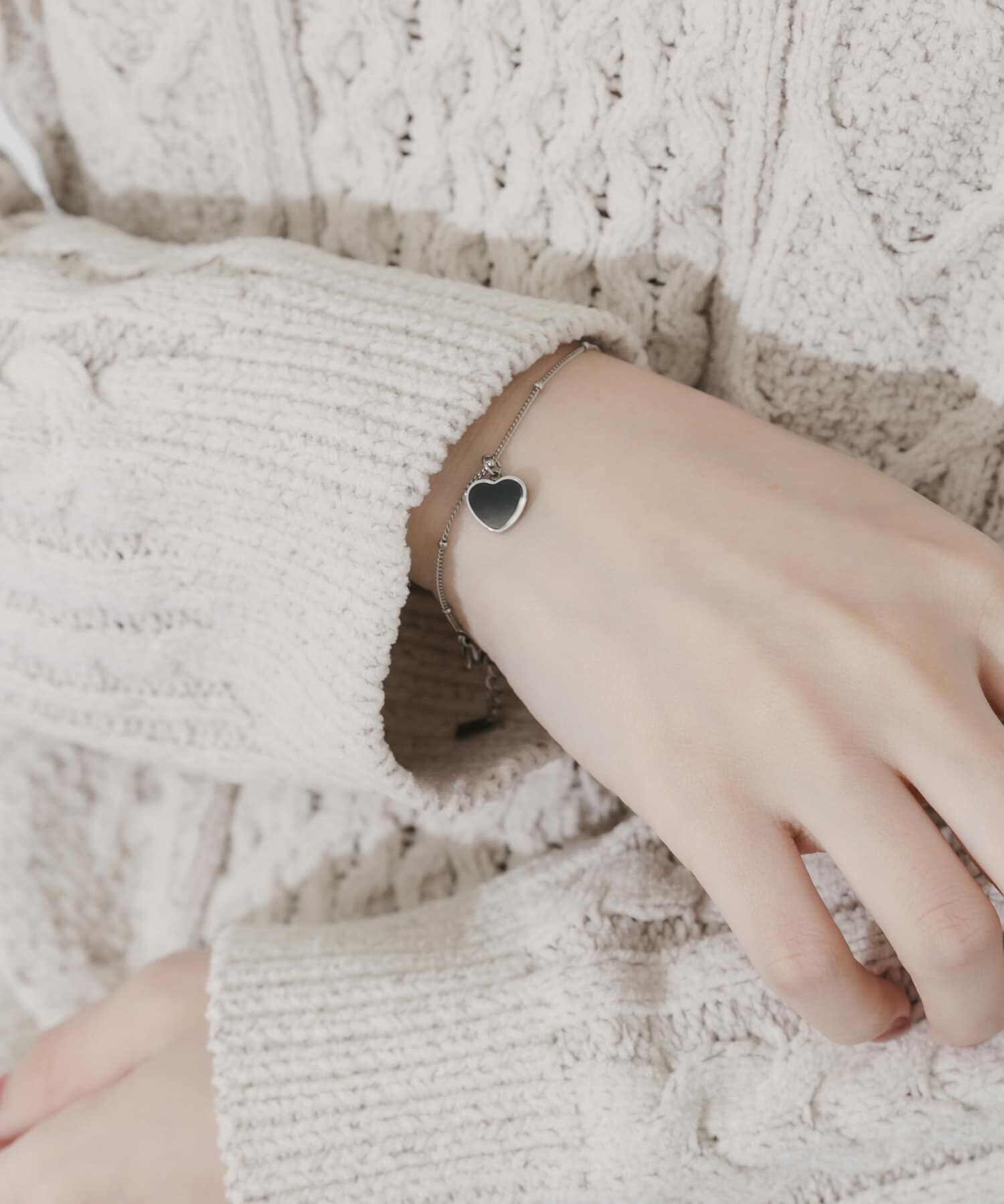 SMELLY「ステンレスハートモチーフブレスレット」|ブレスレット・バングル|