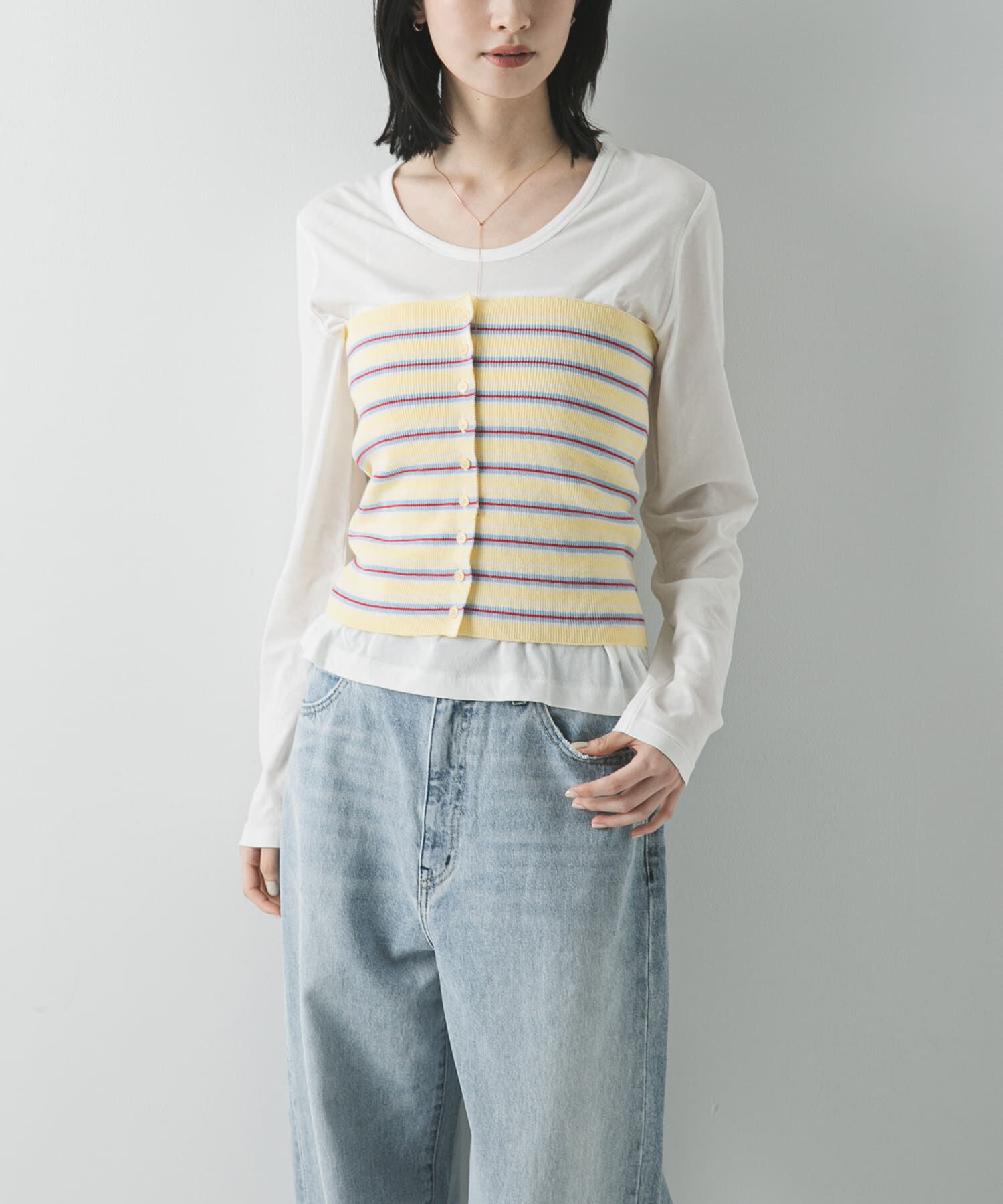 URBAN RESEARCH「マルチボーダーニットビスチェ」|ニット・セーター|