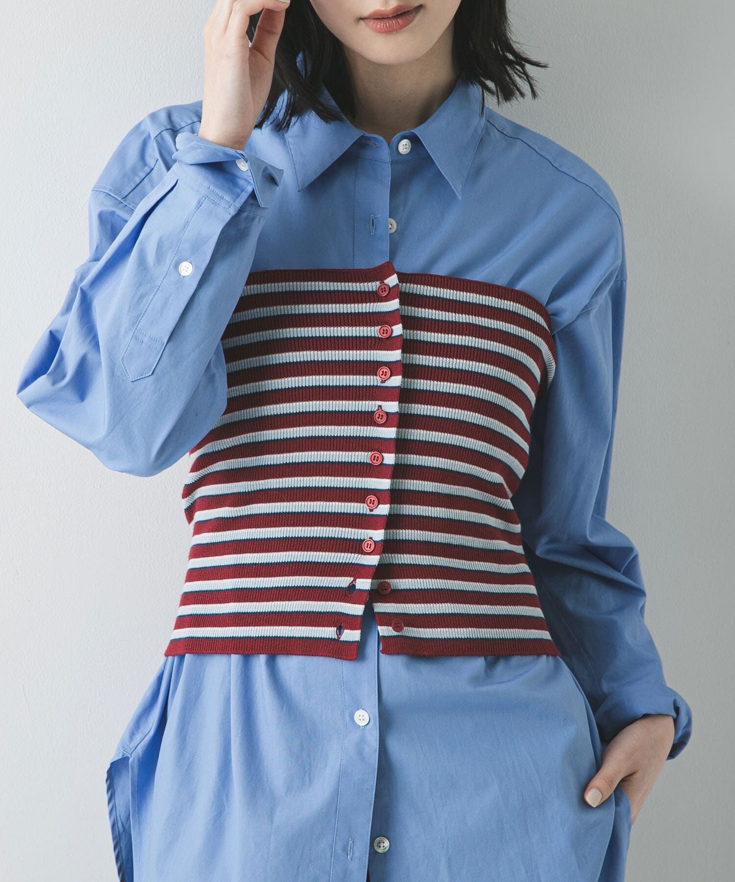 URBAN RESEARCH「マルチボーダーニットビスチェ」|ニット・セーター|