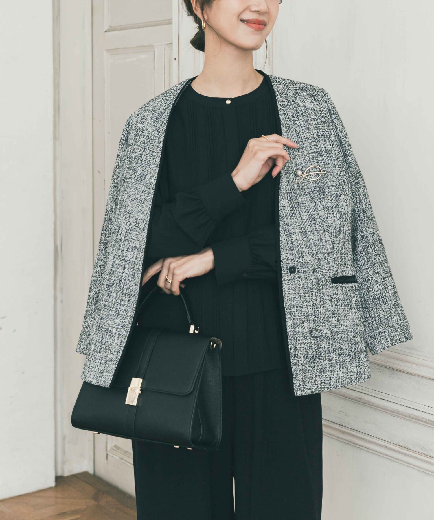 URBAN RESEARCH DOORS「ピンタックゴールドボタンブラウス」|シャツ・ブラウス|