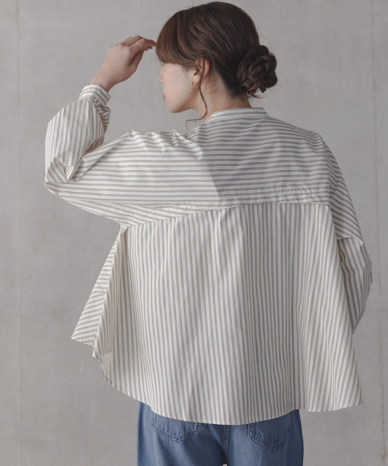 Sonny Label 「『WEB限定』バンドカラーフリルストライプシャツ」|シャツ・ブラウス|