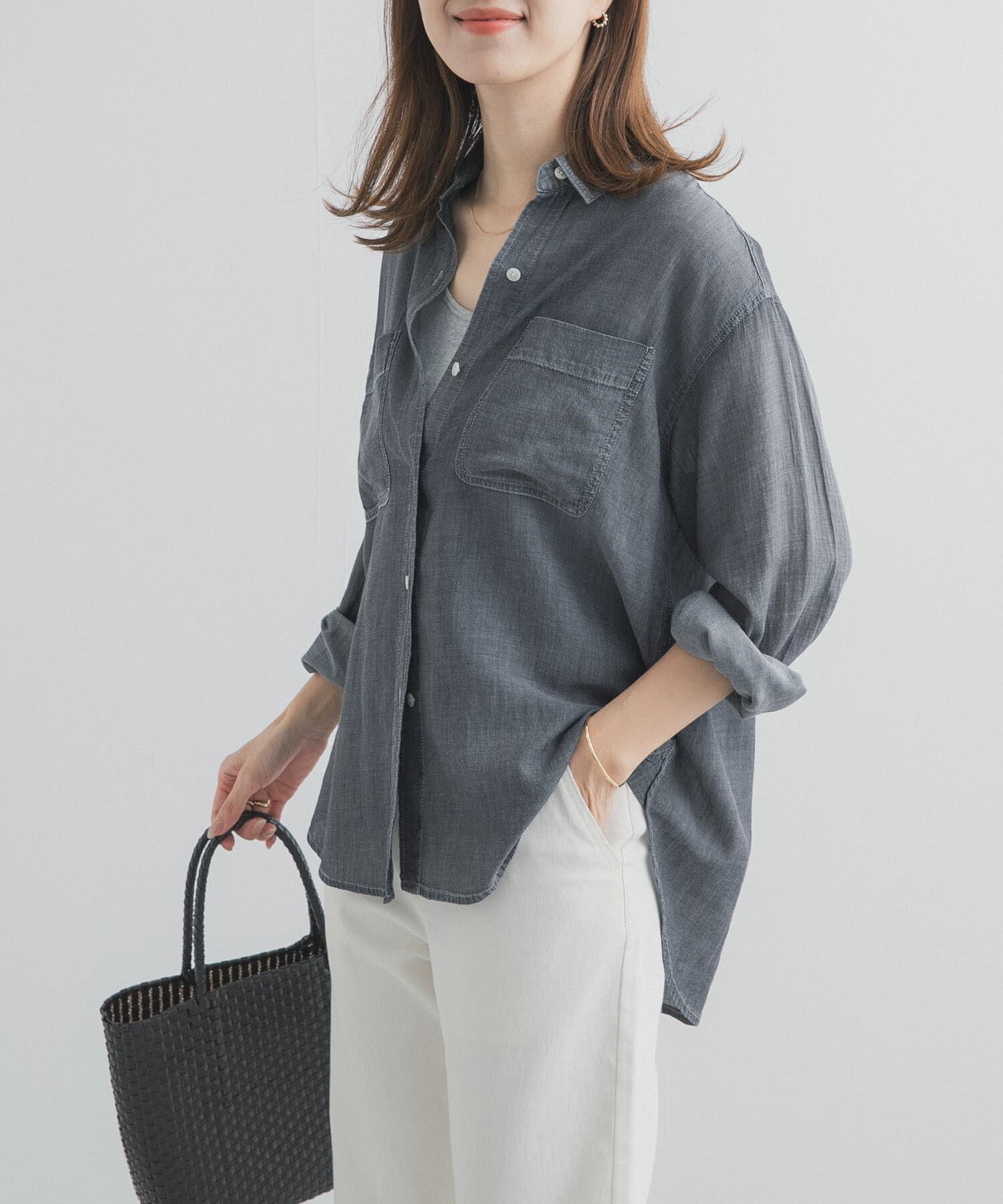 URBAN RESEARCH DOORS「シアーデニムシャツ」|シャツ・ブラウス|
