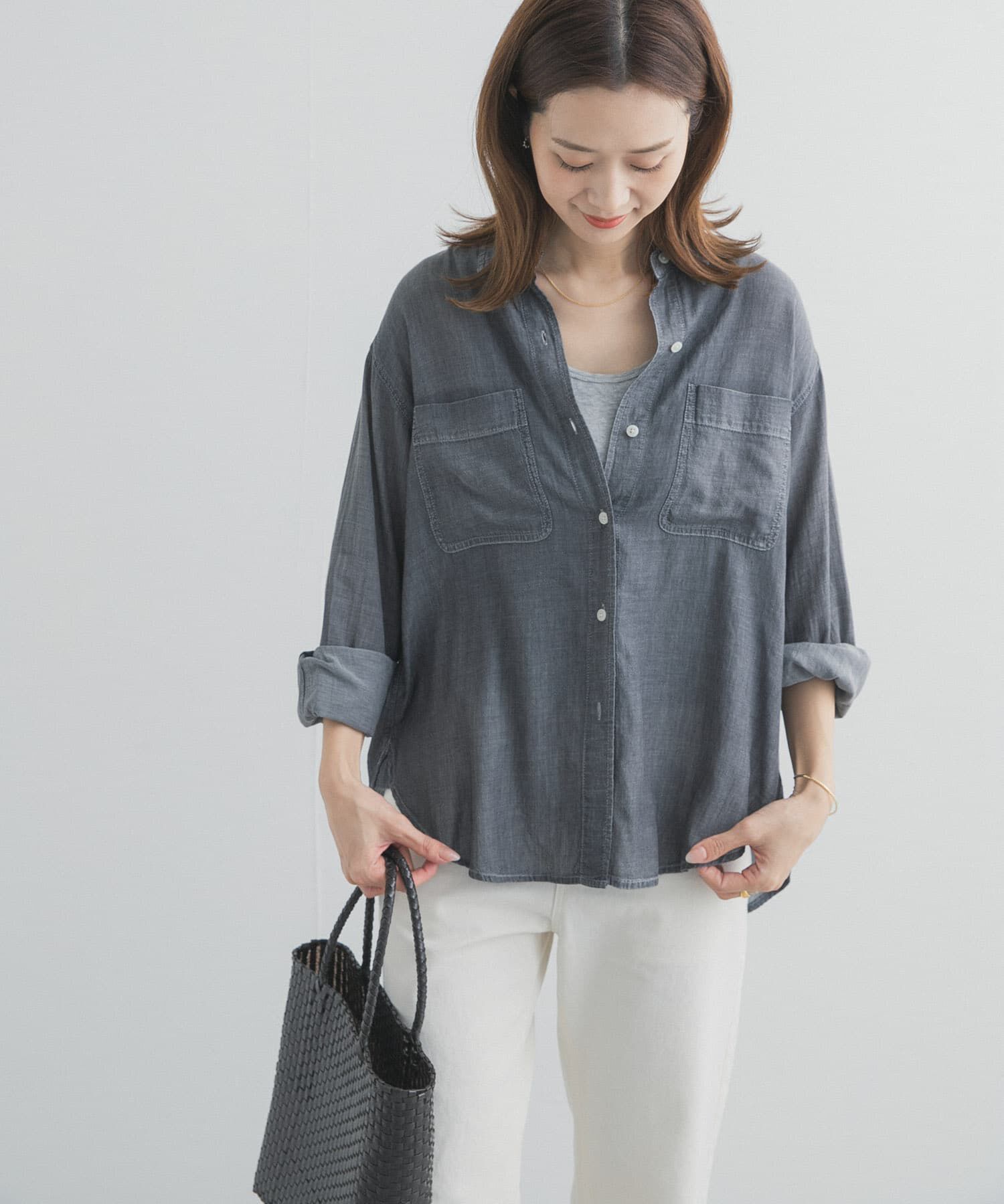 URBAN RESEARCH DOORS「シアーデニムシャツ」|シャツ・ブラウス|