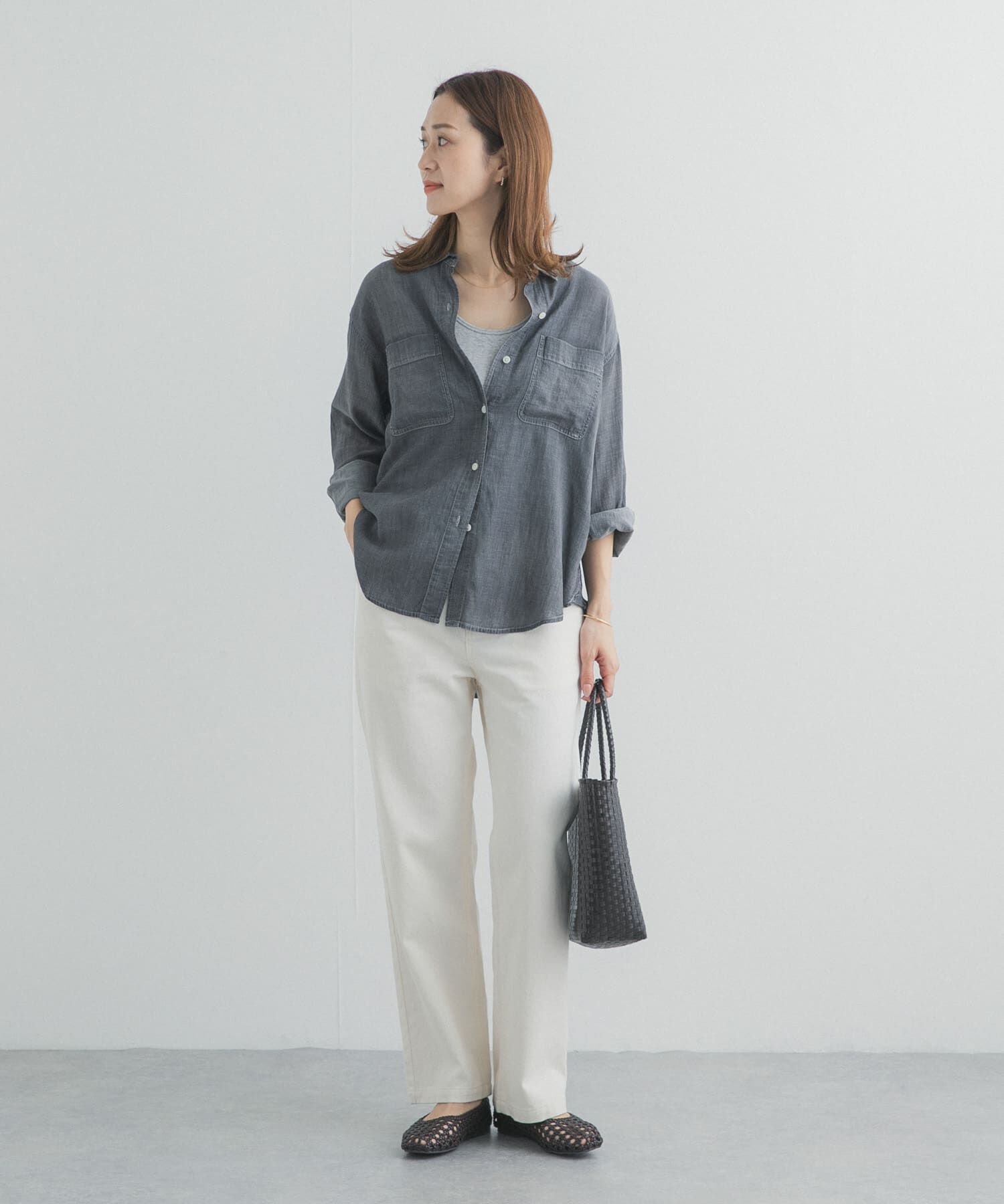 URBAN RESEARCH DOORS「シアーデニムシャツ」|シャツ・ブラウス|