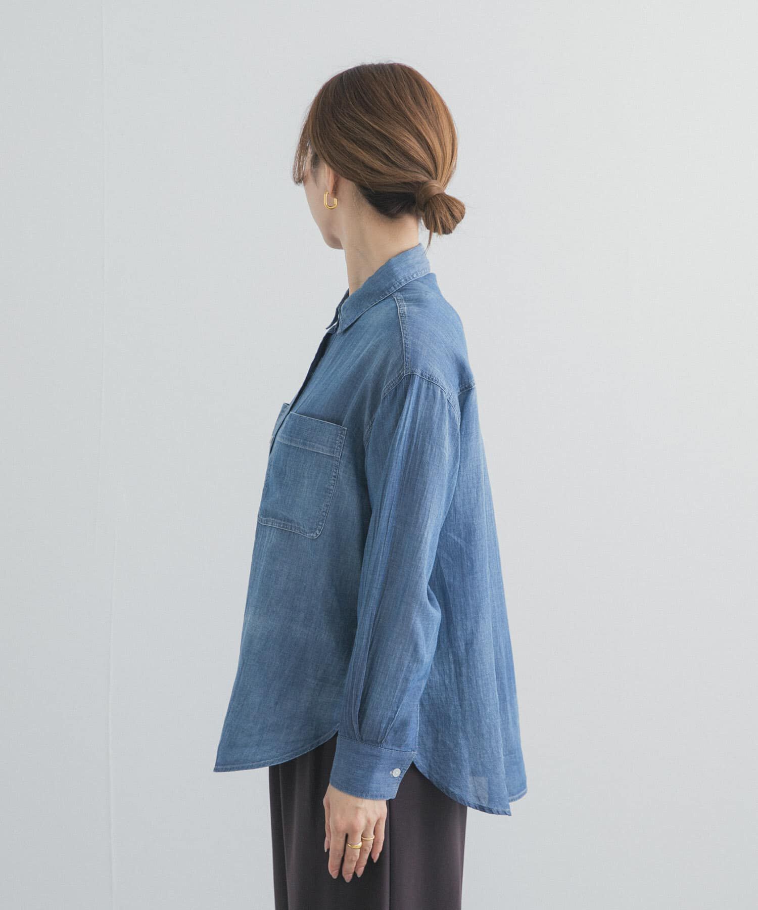 URBAN RESEARCH DOORS「シアーデニムシャツ」|シャツ・ブラウス|