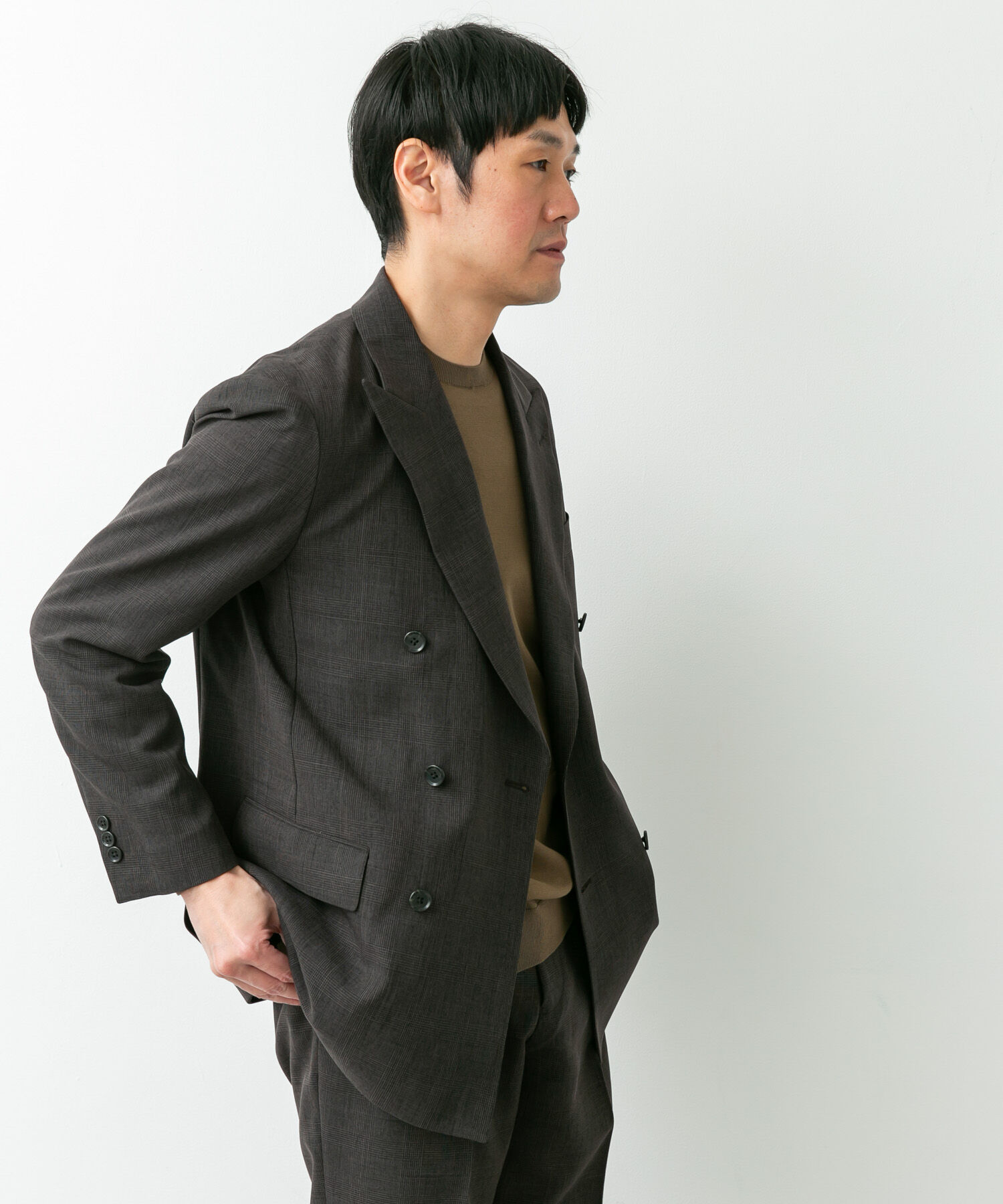 URBAN RESEARCH DOORS「LIFE STYLE TAILOR　ウーリーノグレンチェックダブルジャケット」|その他|