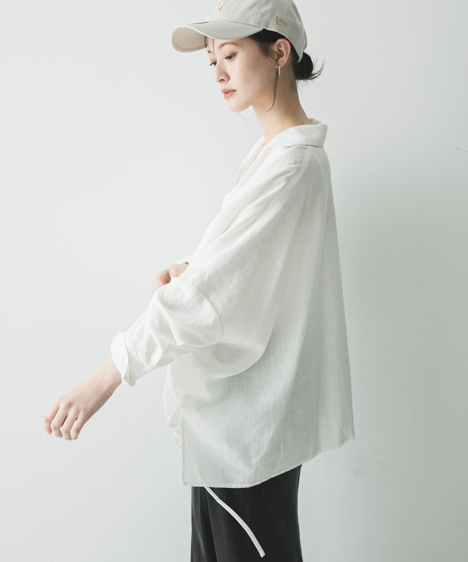 URBAN RESEARCH「ラミーレーヨンギャザーヘムシャツ」|シャツ・ブラウス|