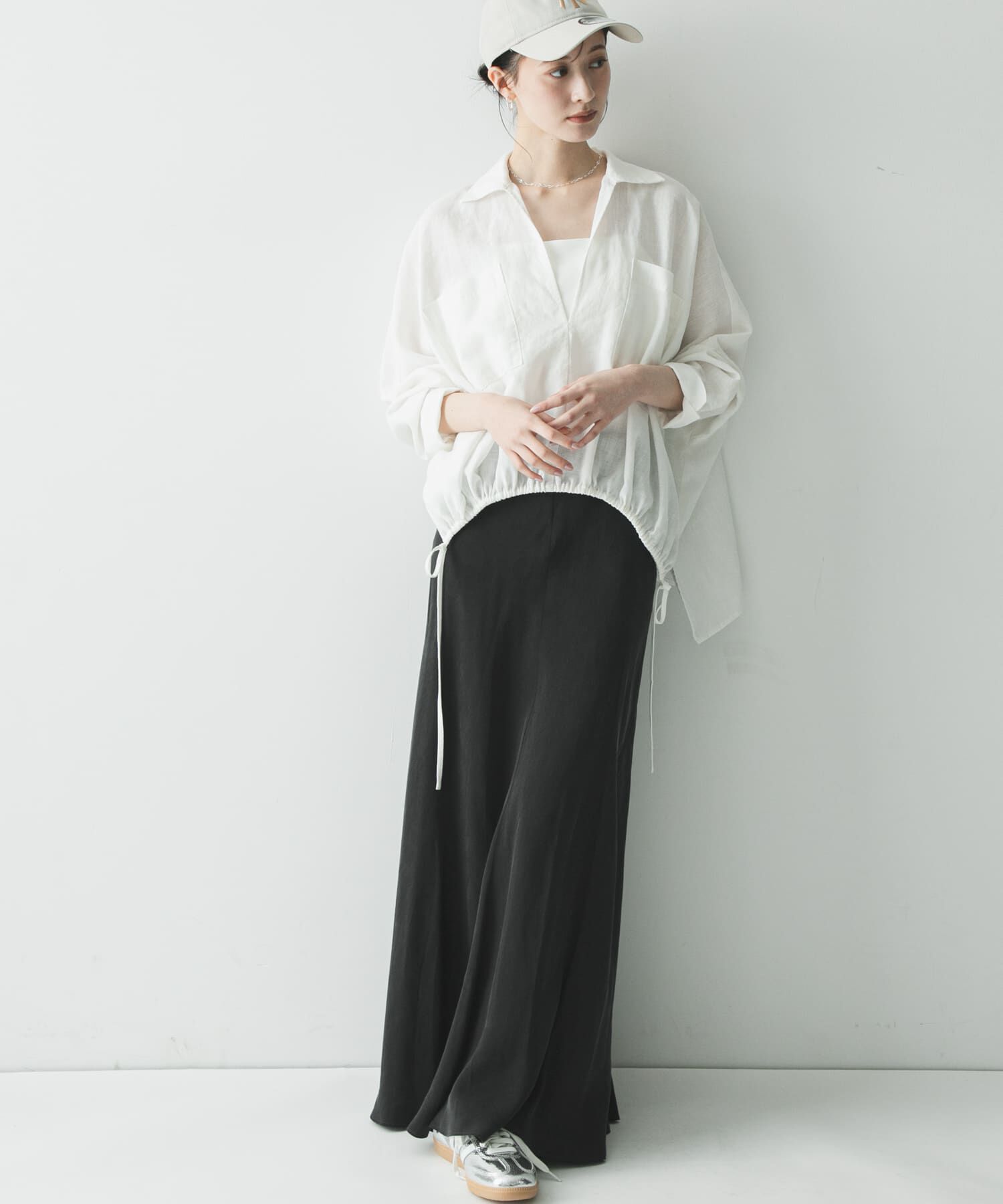 URBAN RESEARCH「ラミーレーヨンギャザーヘムシャツ」|シャツ・ブラウス|