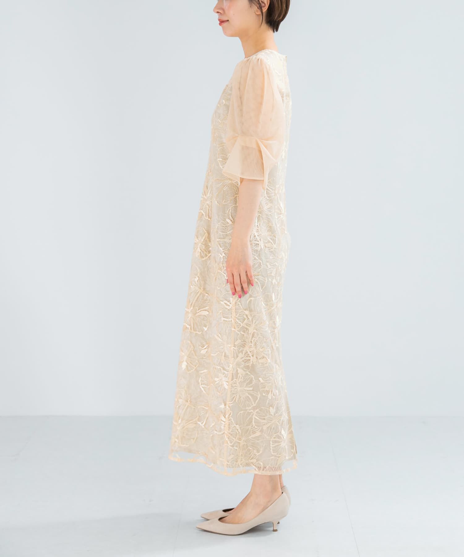 URBAN RESEARCH ROSSO「『別注』kaene&times;ROSSO　フラワーエンブロイダリードレス」|ワンピース|