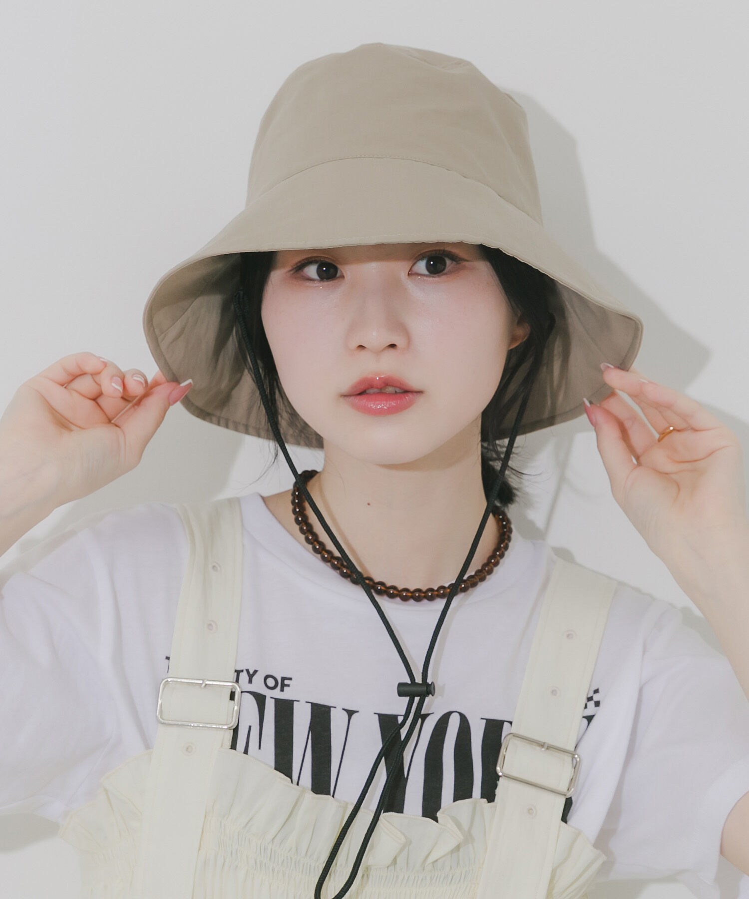 SMELLY「『撥水/UVカット』ハッスイドロストバケットハット」|ハット|ベージュ