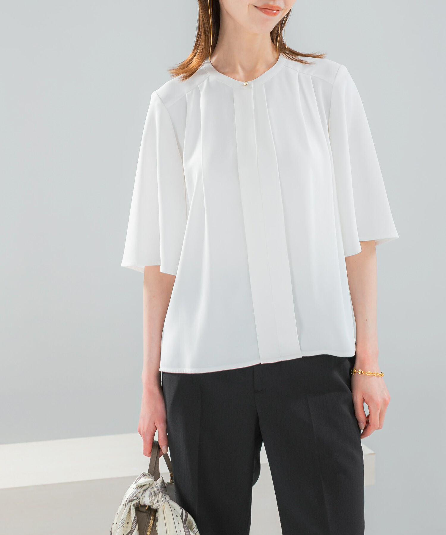 URBAN RESEARCH ROSSO「2WAYウォッシャブルフレアスリーブ ブラウス」|シャツ・ブラウス|