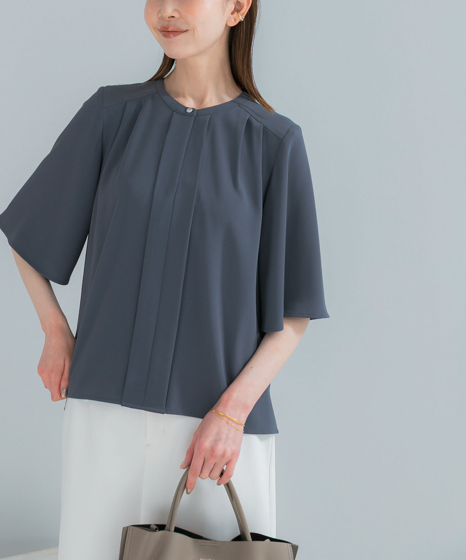 URBAN RESEARCH ROSSO「2WAYウォッシャブルフレアスリーブ ブラウス」|シャツ・ブラウス|