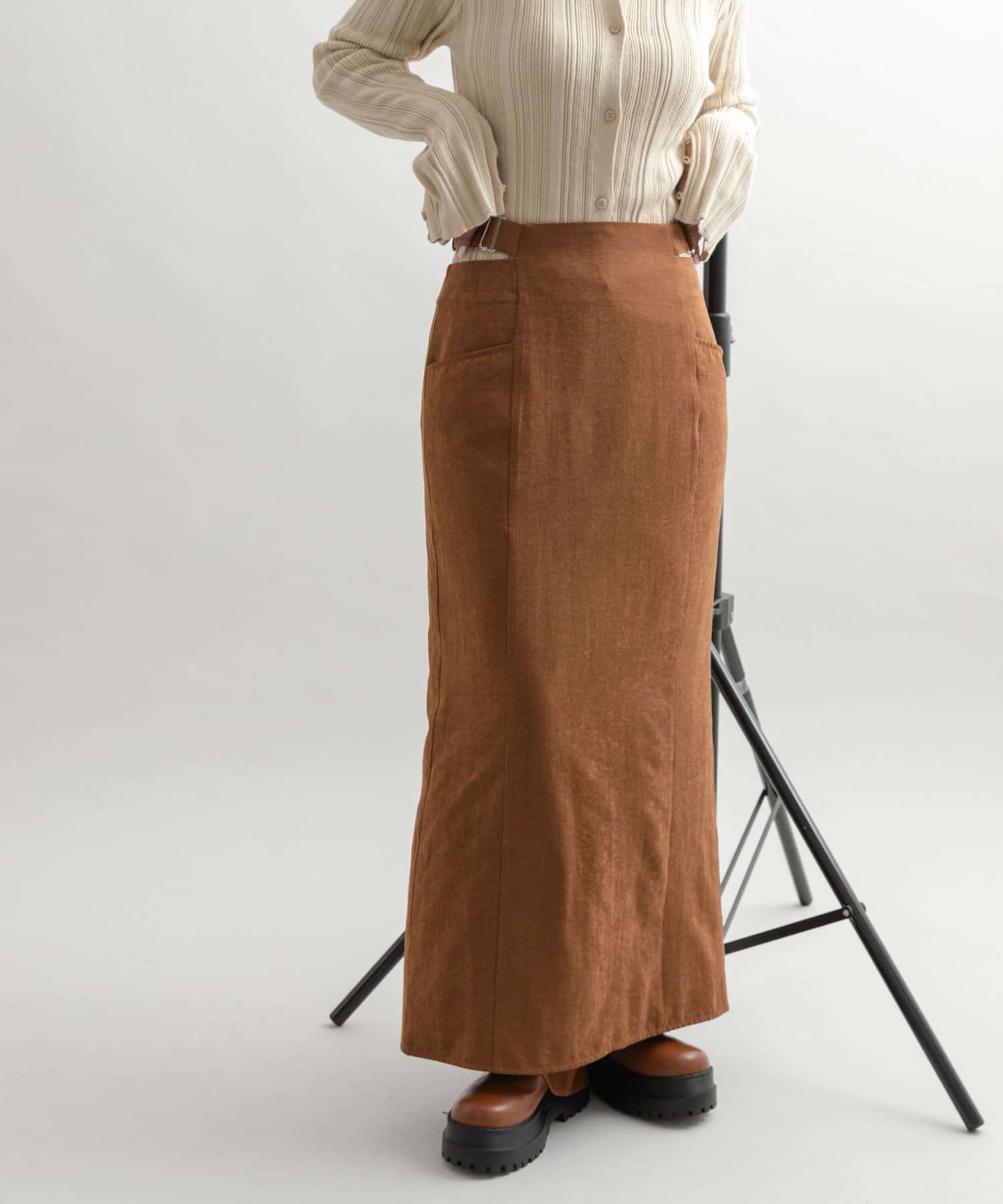  「ウエストオープンIラインスカート」|スカート|