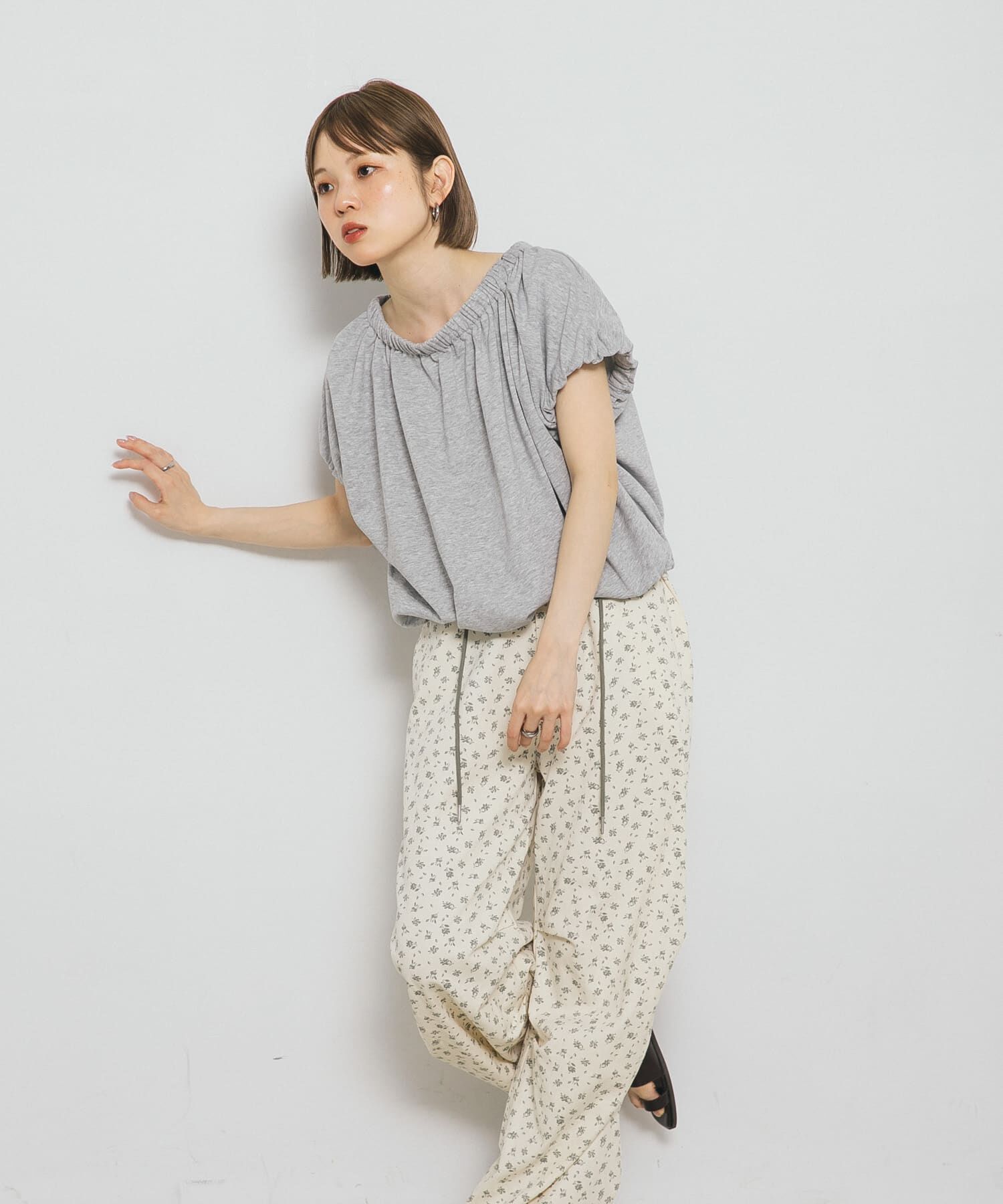  「リボンギャザースウェット」|スウェット・ジャージ|