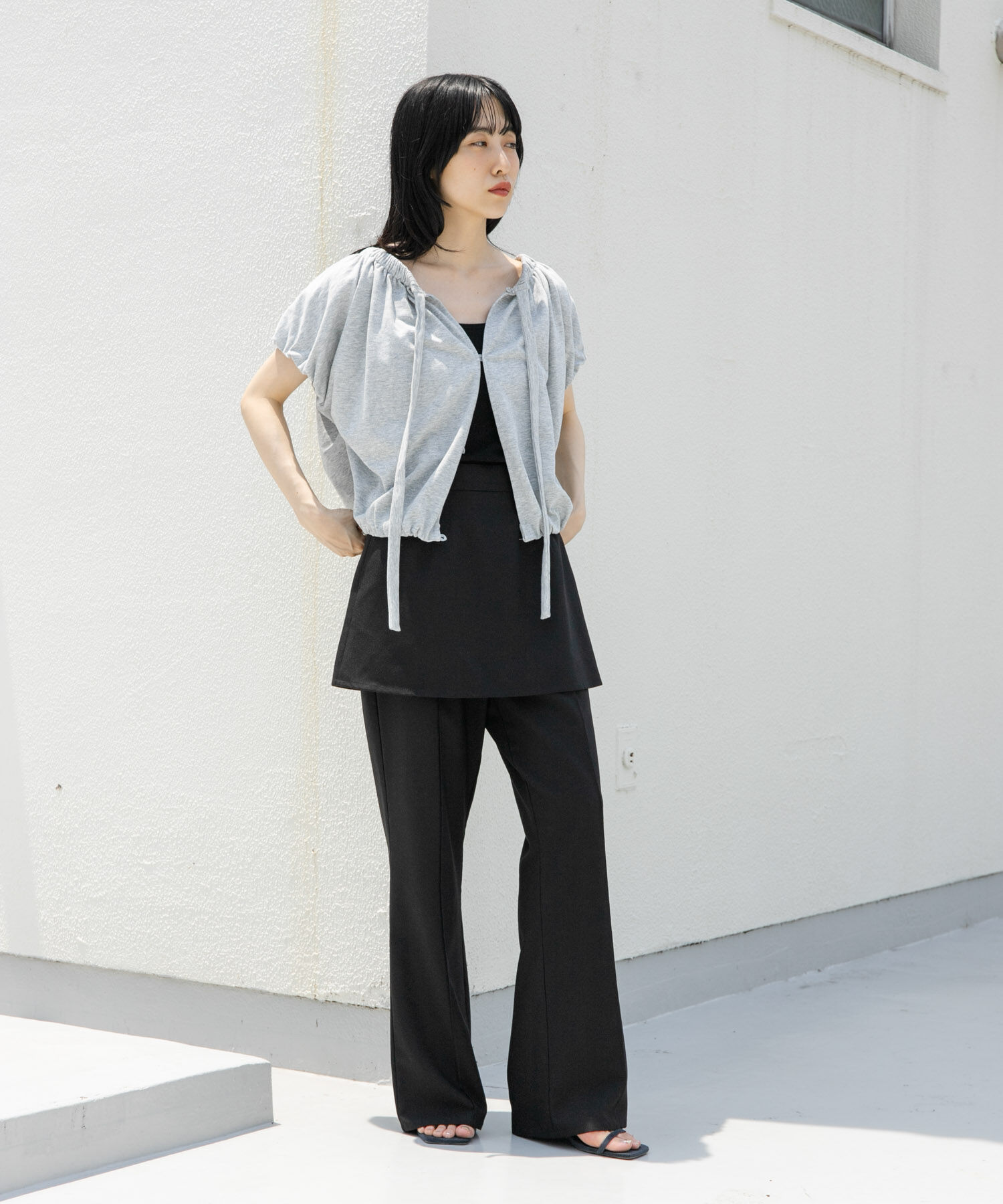  「リボンギャザースウェット」|スウェット・ジャージ|