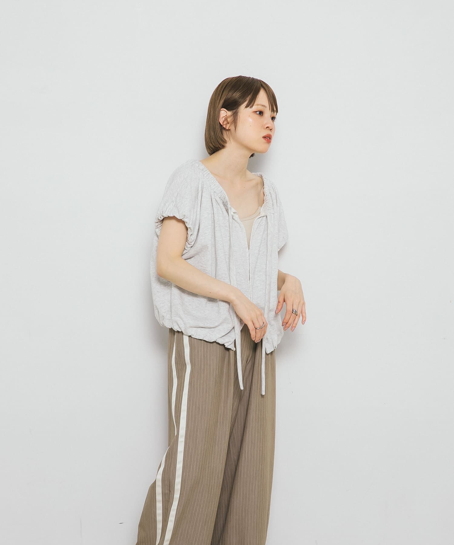  「リボンギャザースウェット」|スウェット・ジャージ|