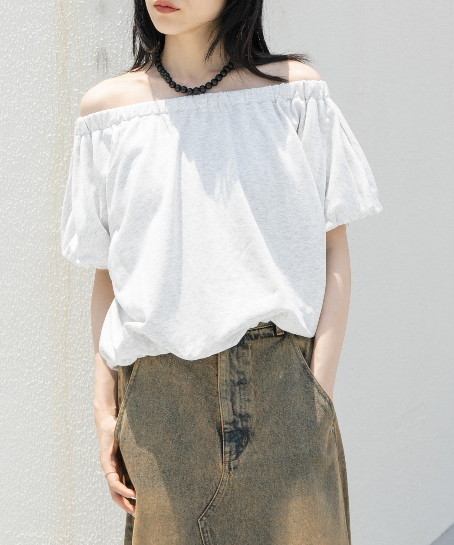  「リボンギャザースウェット」|スウェット・ジャージ|