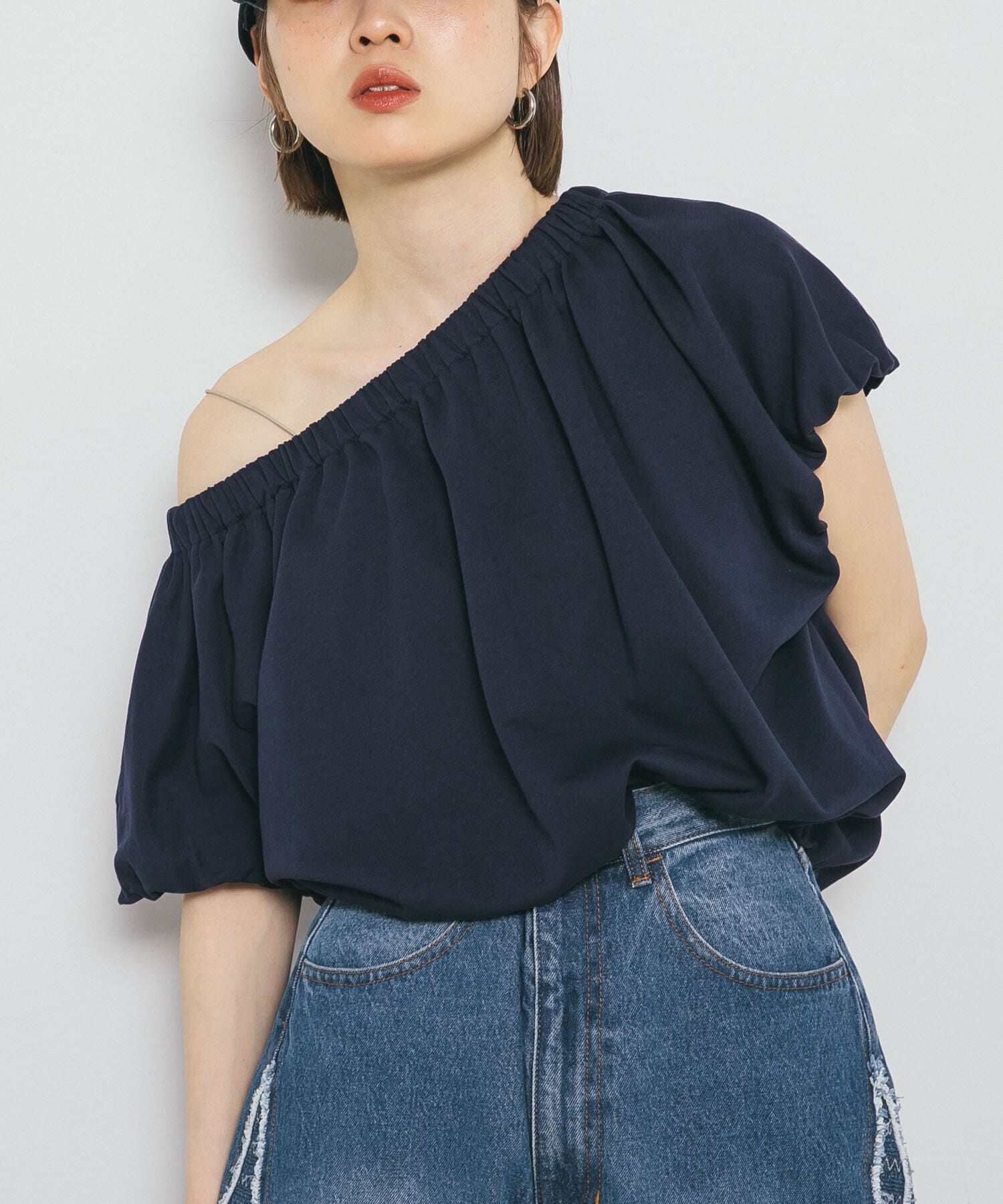  「リボンギャザースウェット」|スウェット・ジャージ|