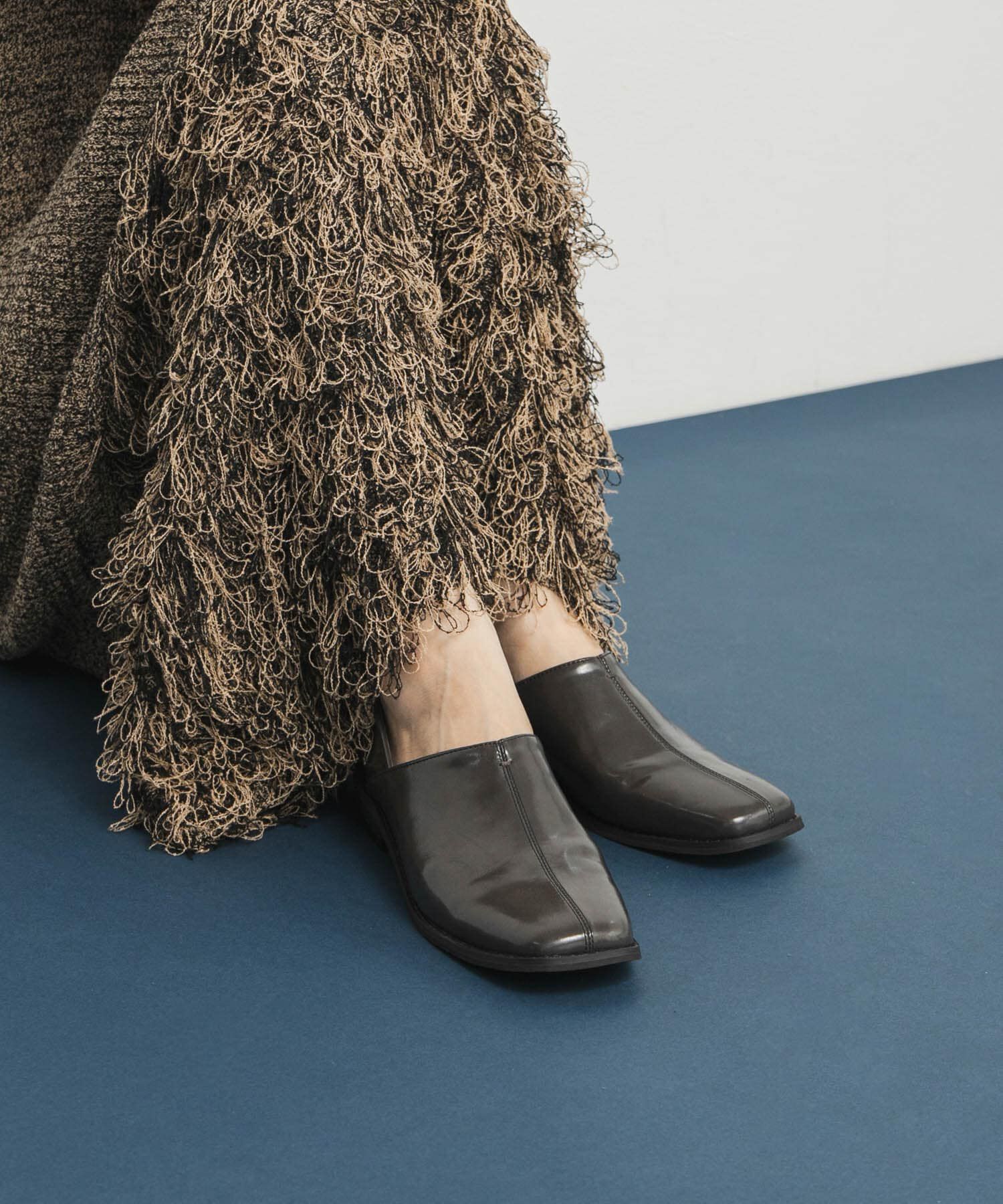  「センターステッチスクエアトゥスライドシューズ」|その他|