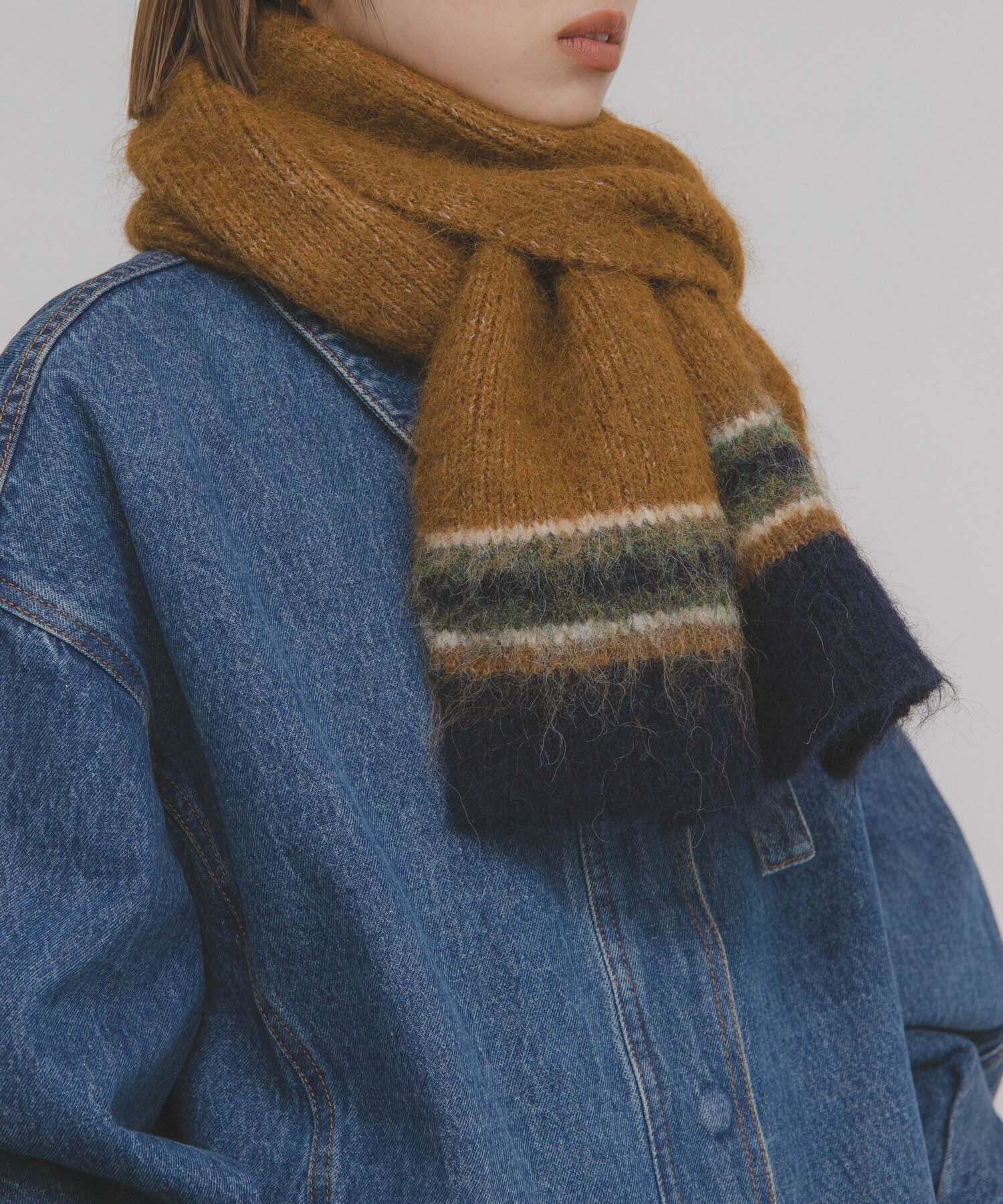  「エンドボーダーデザインマフラー」|マフラー|