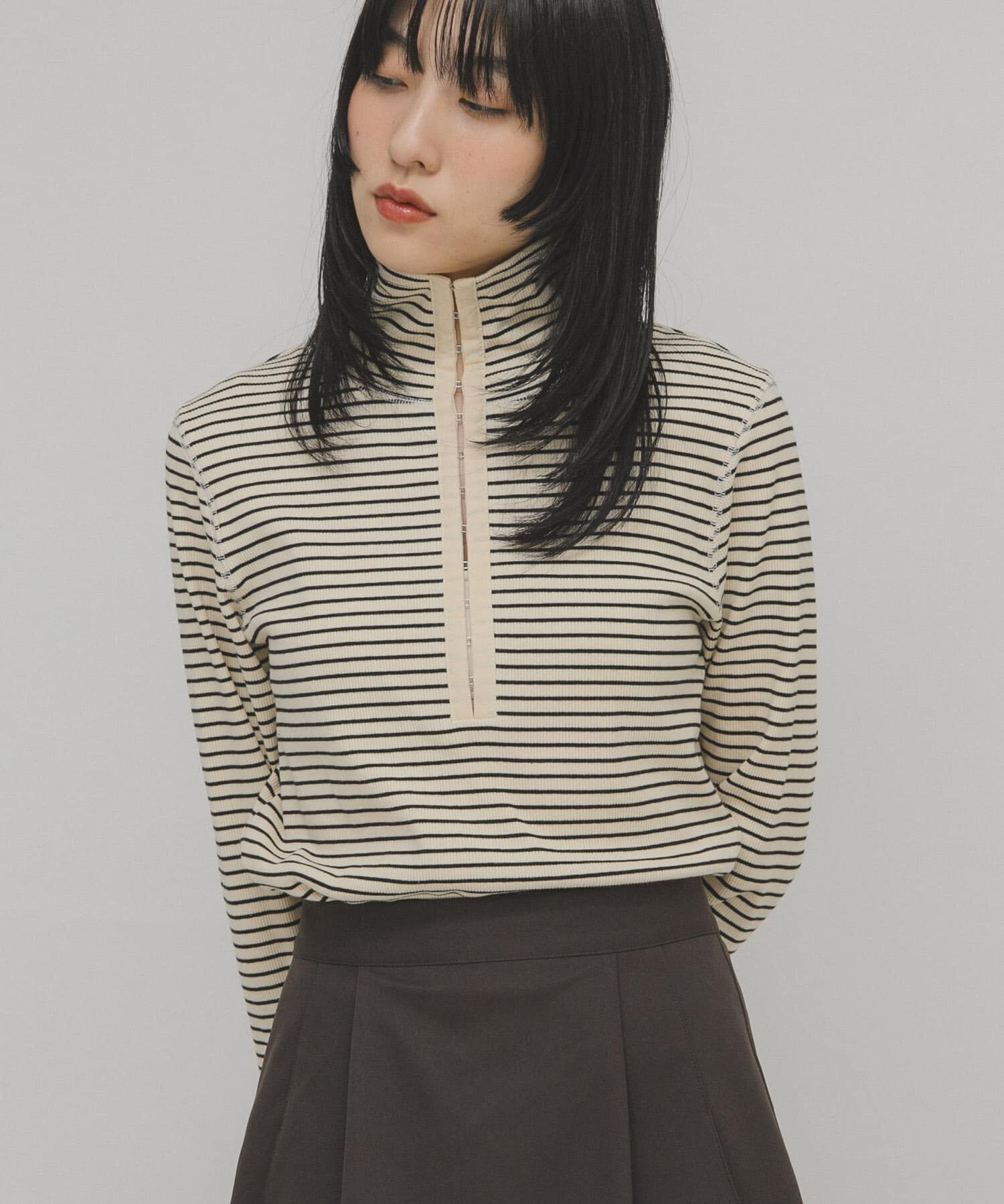  「タートルホックボーダートップス」|Tシャツ・カットソー|