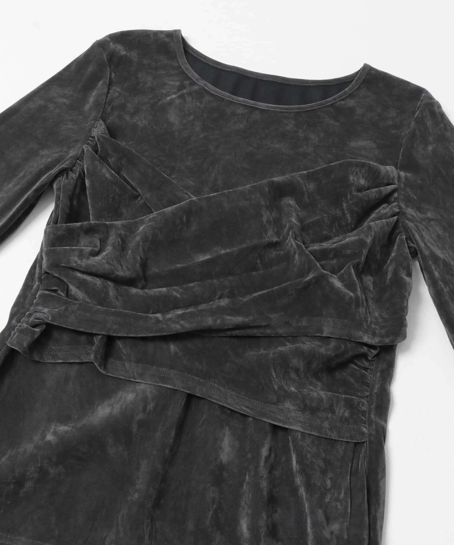  「シアーベロアクロスドレープTEE」|Tシャツ・カットソー|