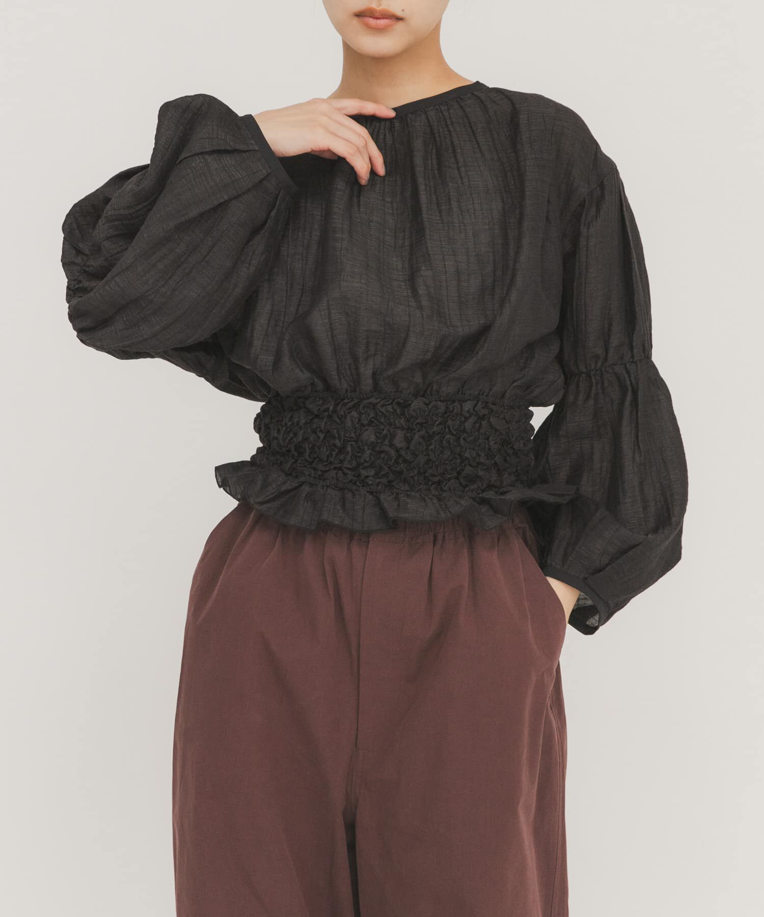  「ポップコーンシャーリングブラウス」|シャツ・ブラウス|