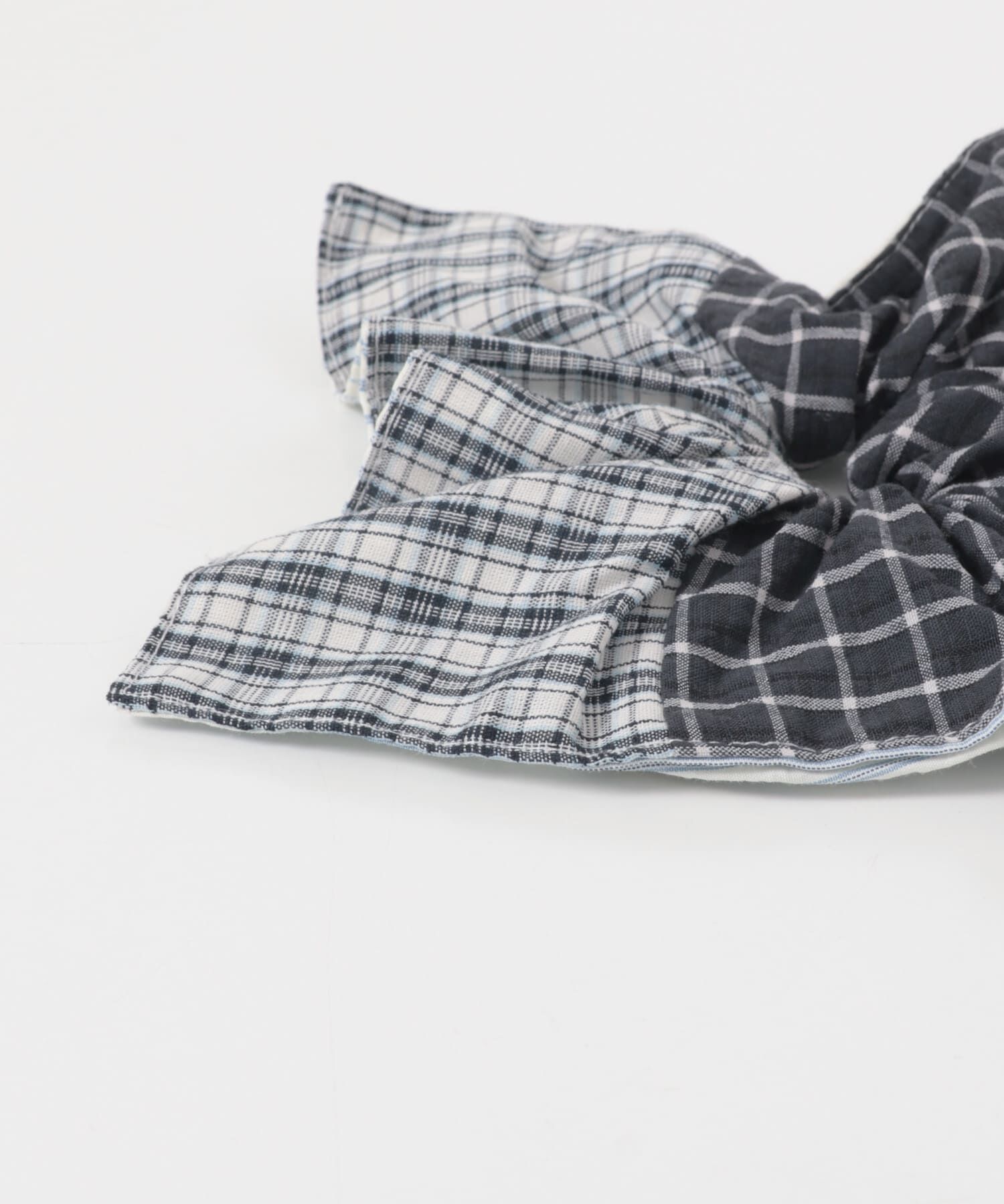  「チェックストライプコンビシュシュ」|ヘアゴム・シュシュ|