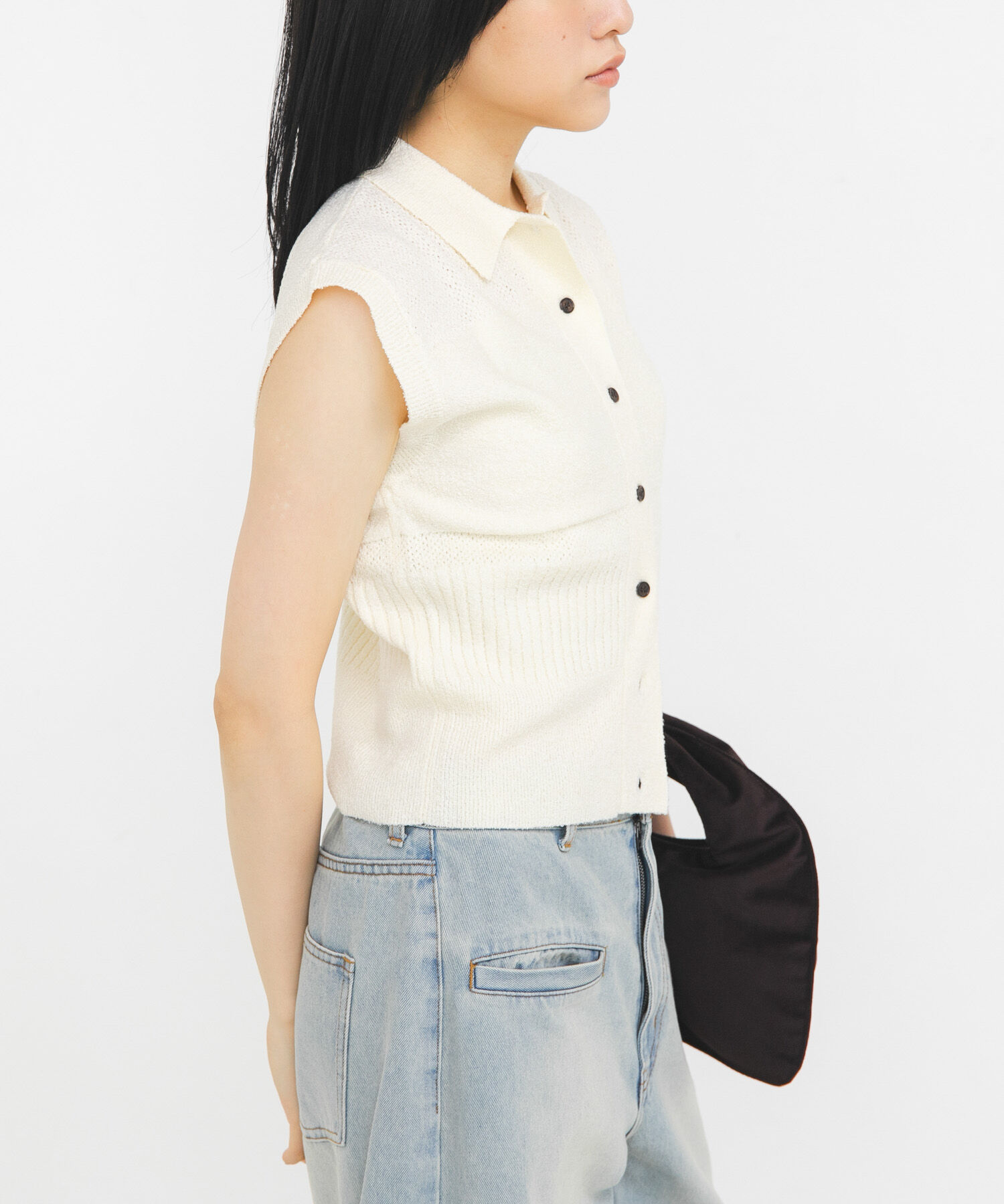  「スリーブレスニットシャツ」|ニット・セーター|