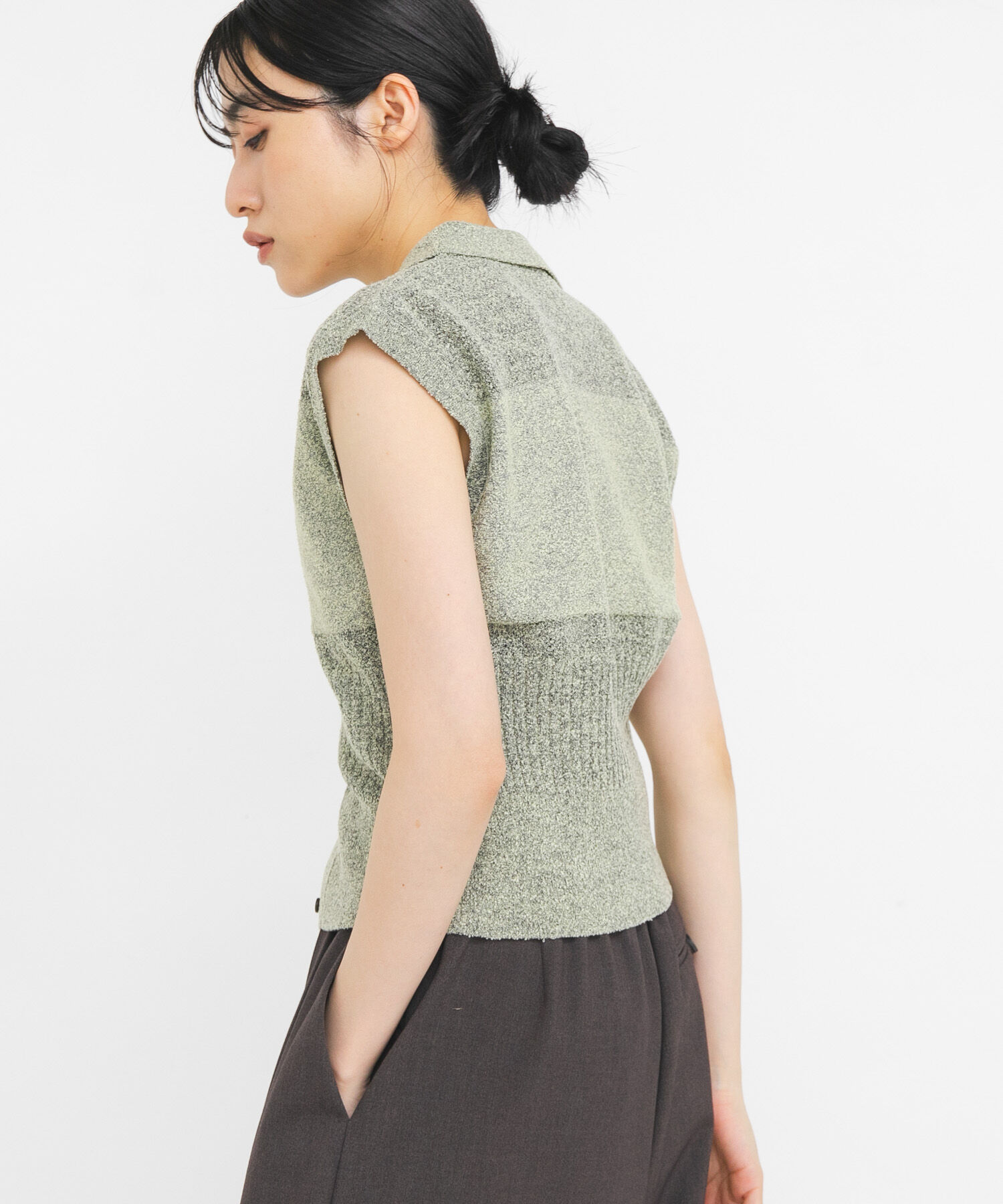  「スリーブレスニットシャツ」|ニット・セーター|