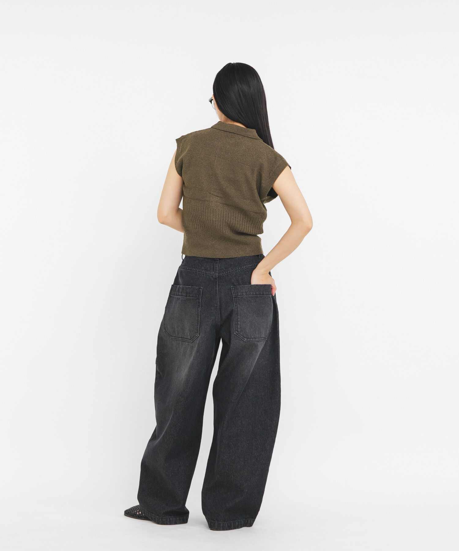  「スリーブレスニットシャツ」|ニット・セーター|