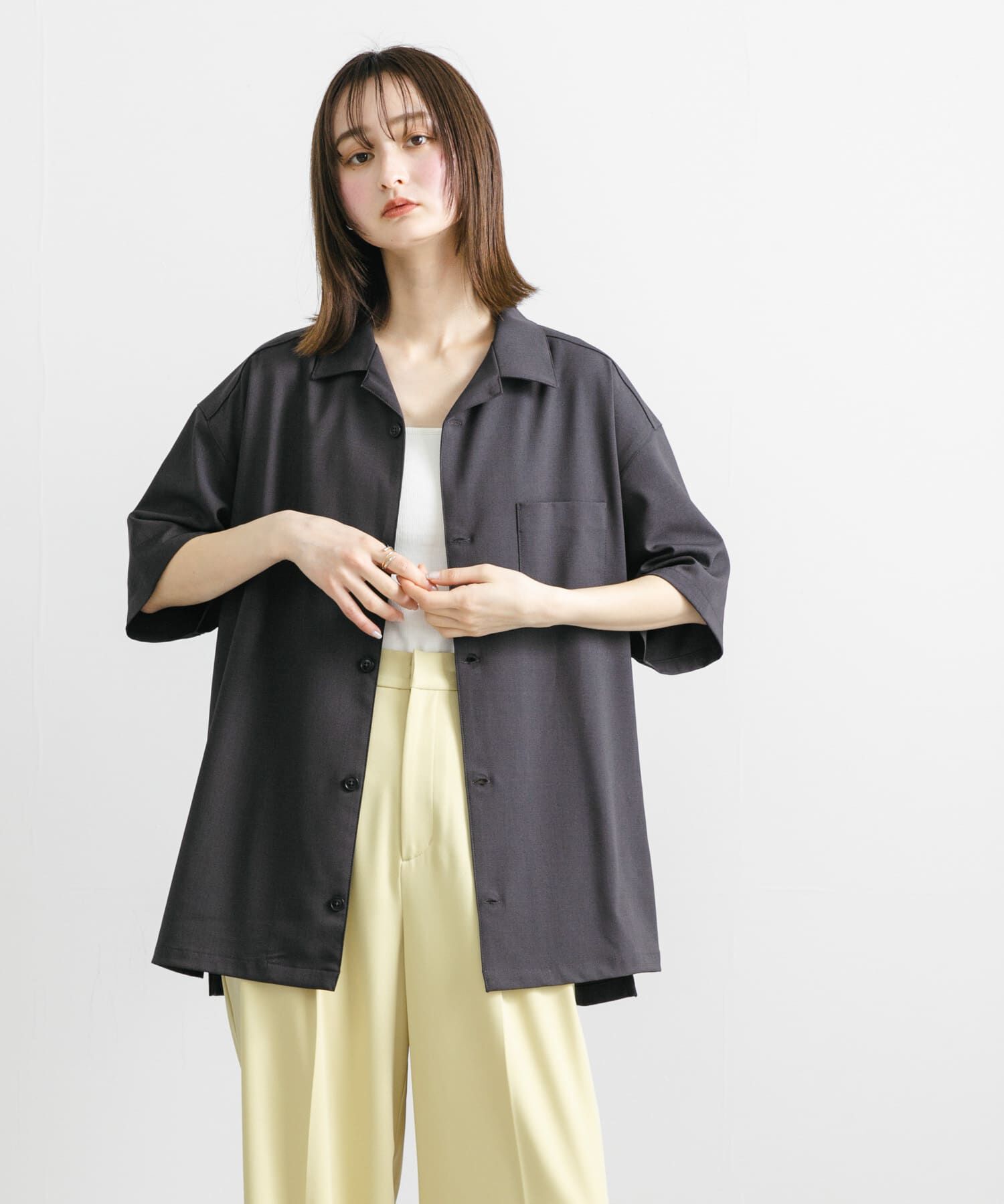 SENSE OF PLACE by URBAN RESEARCH「『ユニセックス』オープンカラールーズショートスリーブシャツ」|シャツ・ブラウス|