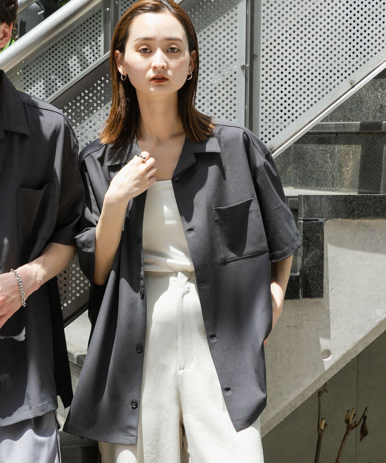 SENSE OF PLACE by URBAN RESEARCH「『ユニセックス』オープンカラールーズショートスリーブシャツ」|シャツ・ブラウス|