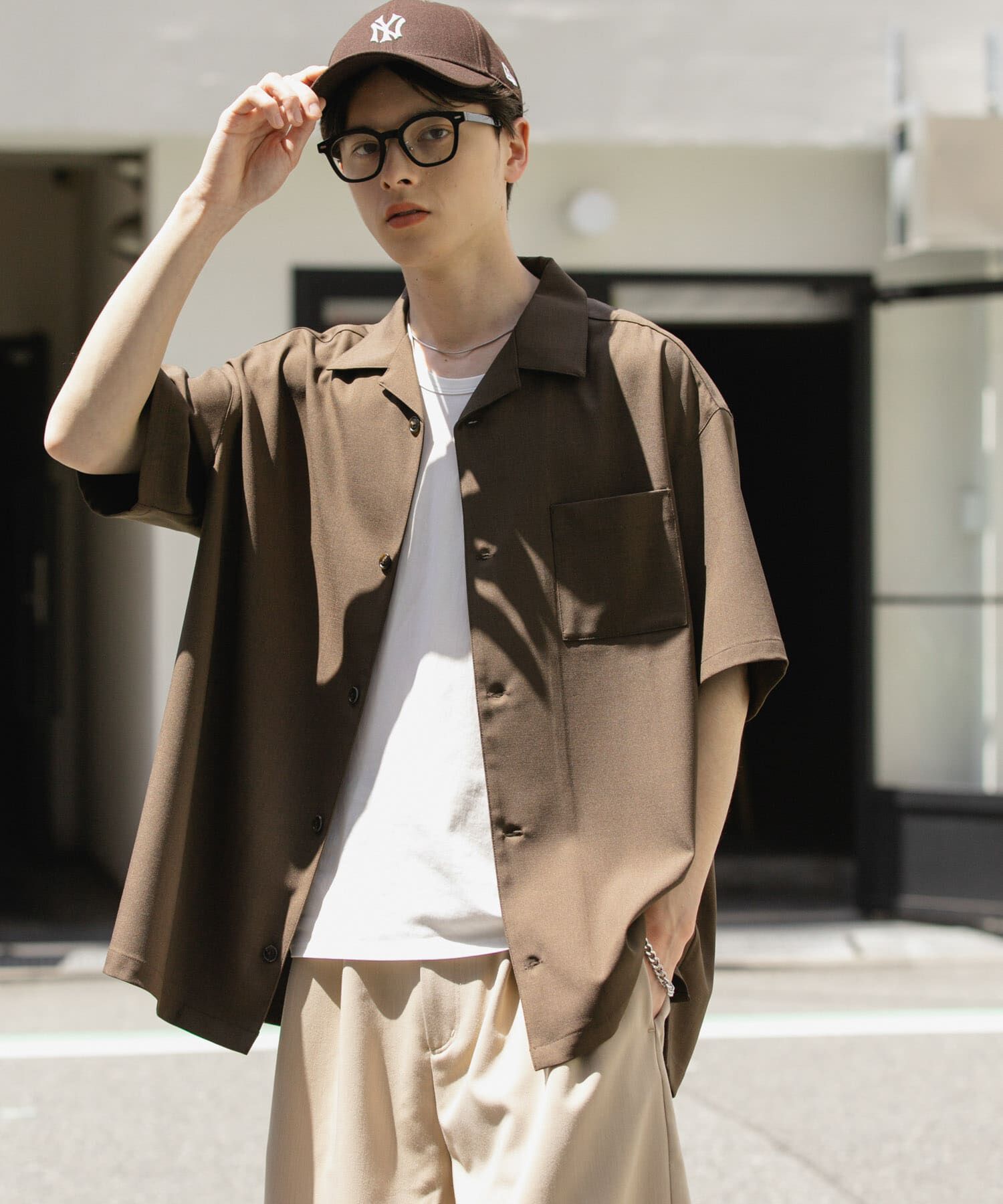 SENSE OF PLACE by URBAN RESEARCH「『ユニセックス』オープンカラールーズショートスリーブシャツ」|シャツ・ブラウス|