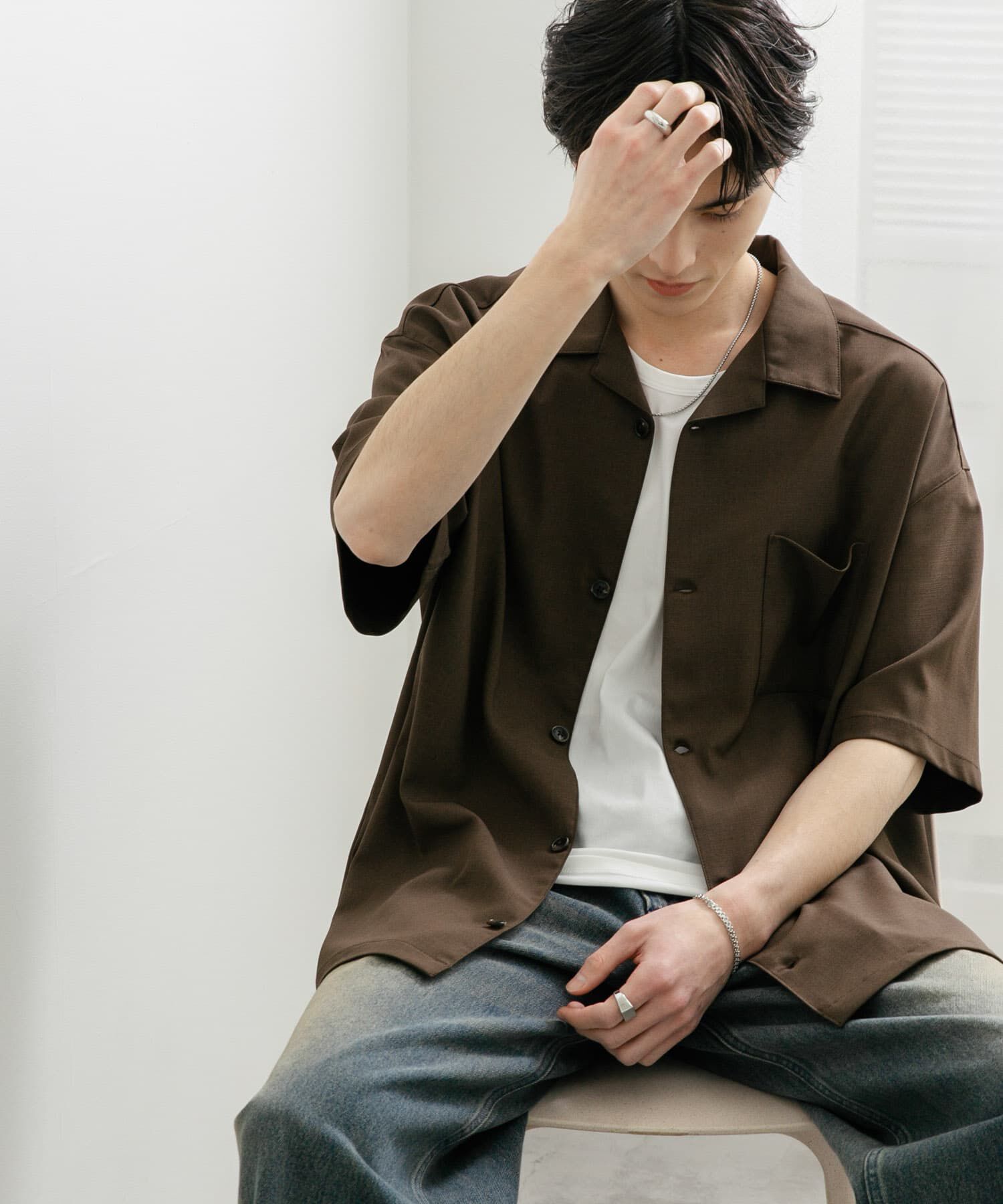 SENSE OF PLACE by URBAN RESEARCH「『ユニセックス』オープンカラールーズショートスリーブシャツ」|シャツ・ブラウス|