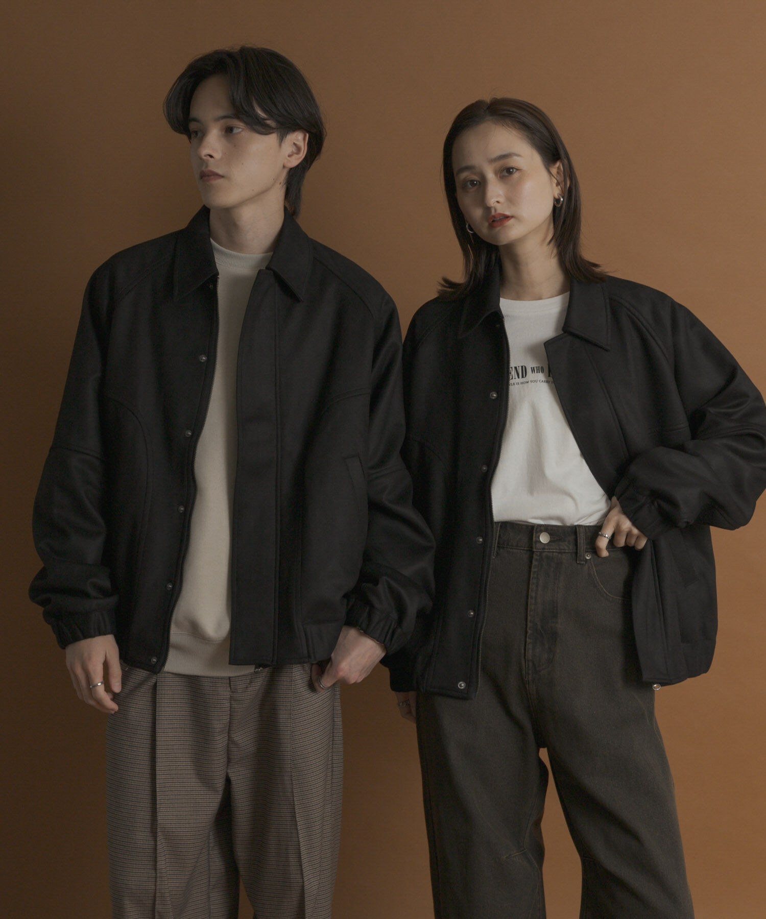 SENSE OF PLACE by URBAN RESEARCH「『ユニセックス』ツイルスエードタッチZIPブルゾン」|ブルゾン・スタジャン|ブラック