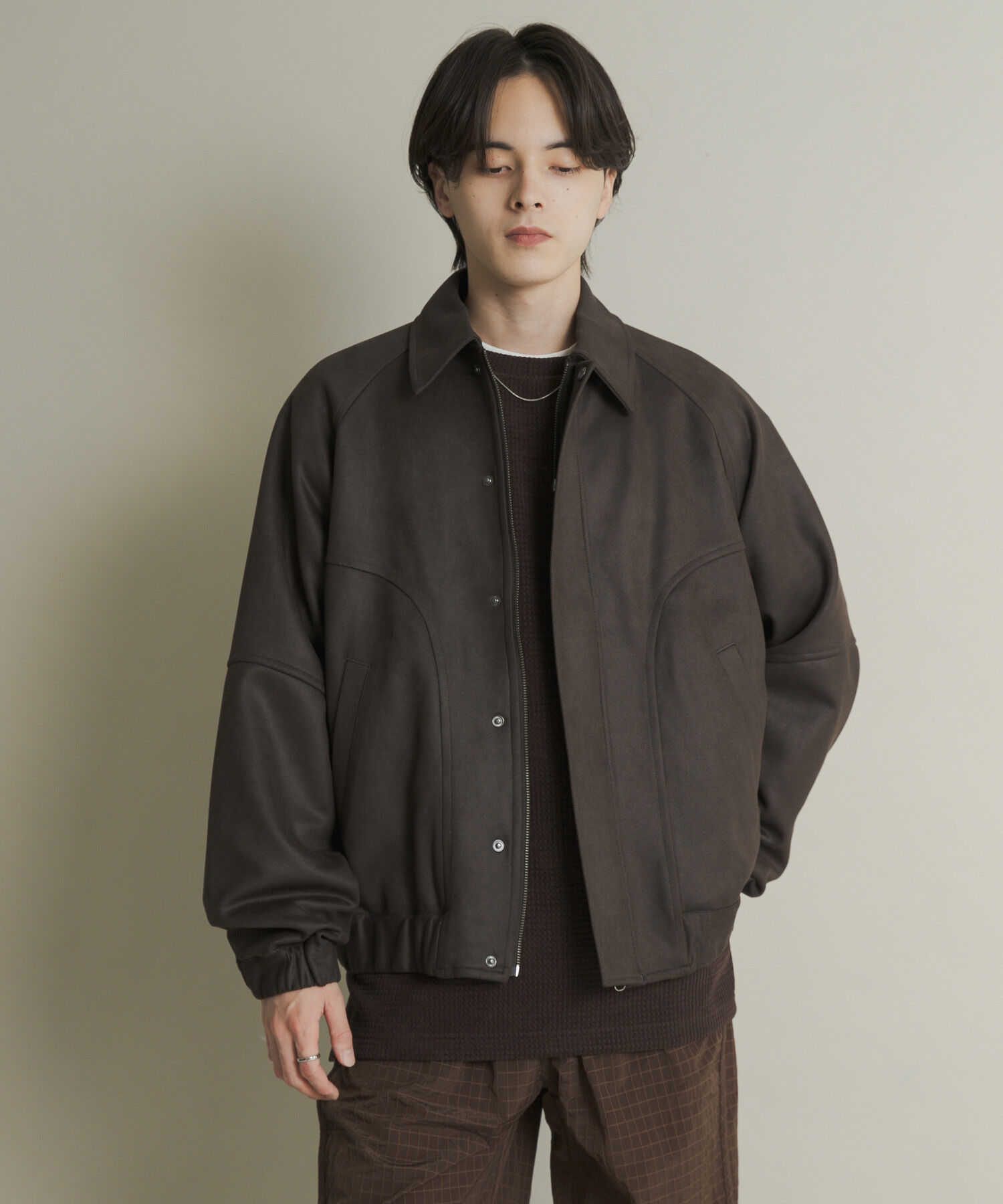 SENSE OF PLACE by URBAN RESEARCH「『ユニセックス』ツイルスエードタッチZIPブルゾン」|ブルゾン・スタジャン|