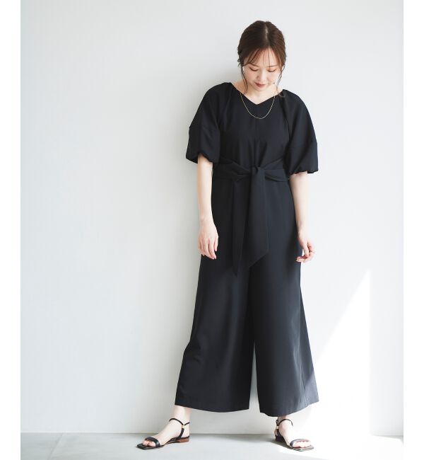 le.coeur blanc「リネンライクオールインワン」|オールインワン|ブラック