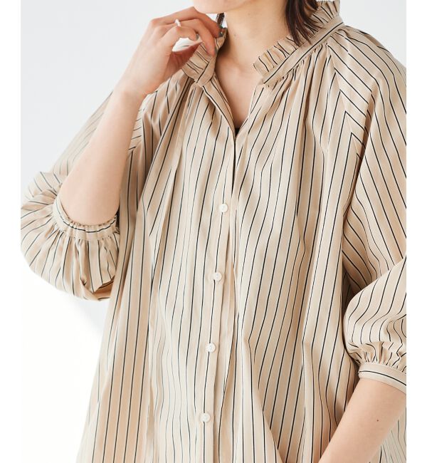 le.coeur blanc「フリルカラーボリュームスリーブブラウス」|シャツ・ブラウス|