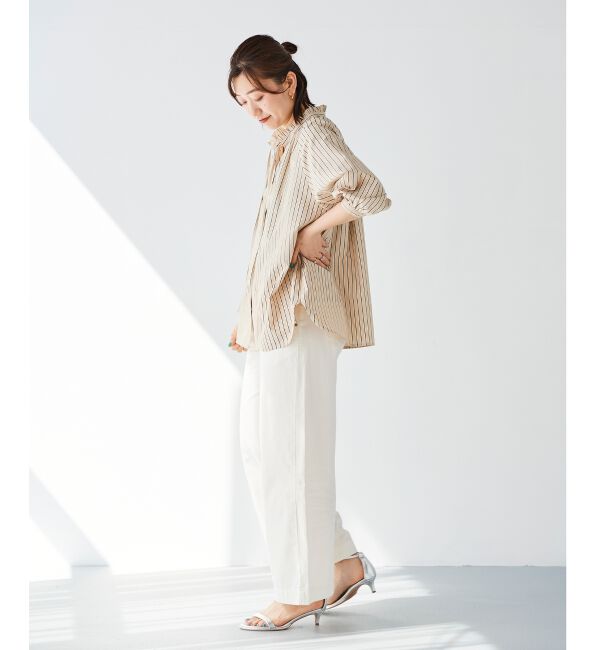 le.coeur blanc「フリルカラーボリュームスリーブブラウス」|シャツ・ブラウス|