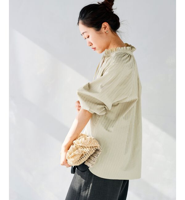 le.coeur blanc「フリルカラーボリュームスリーブブラウス」|シャツ・ブラウス|